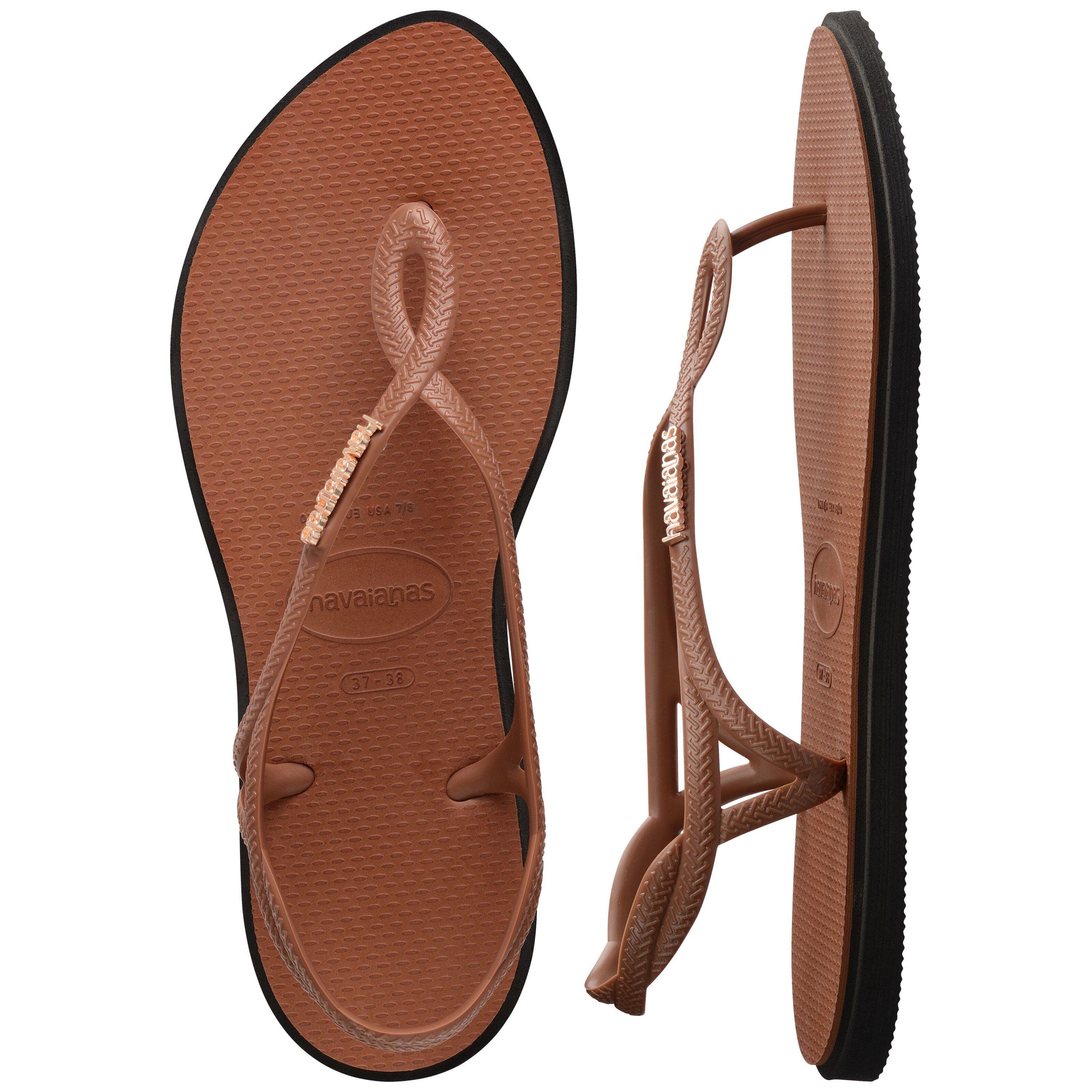 Rust/Black - Havaianas - Women's Luna Point Flip Flops - 5