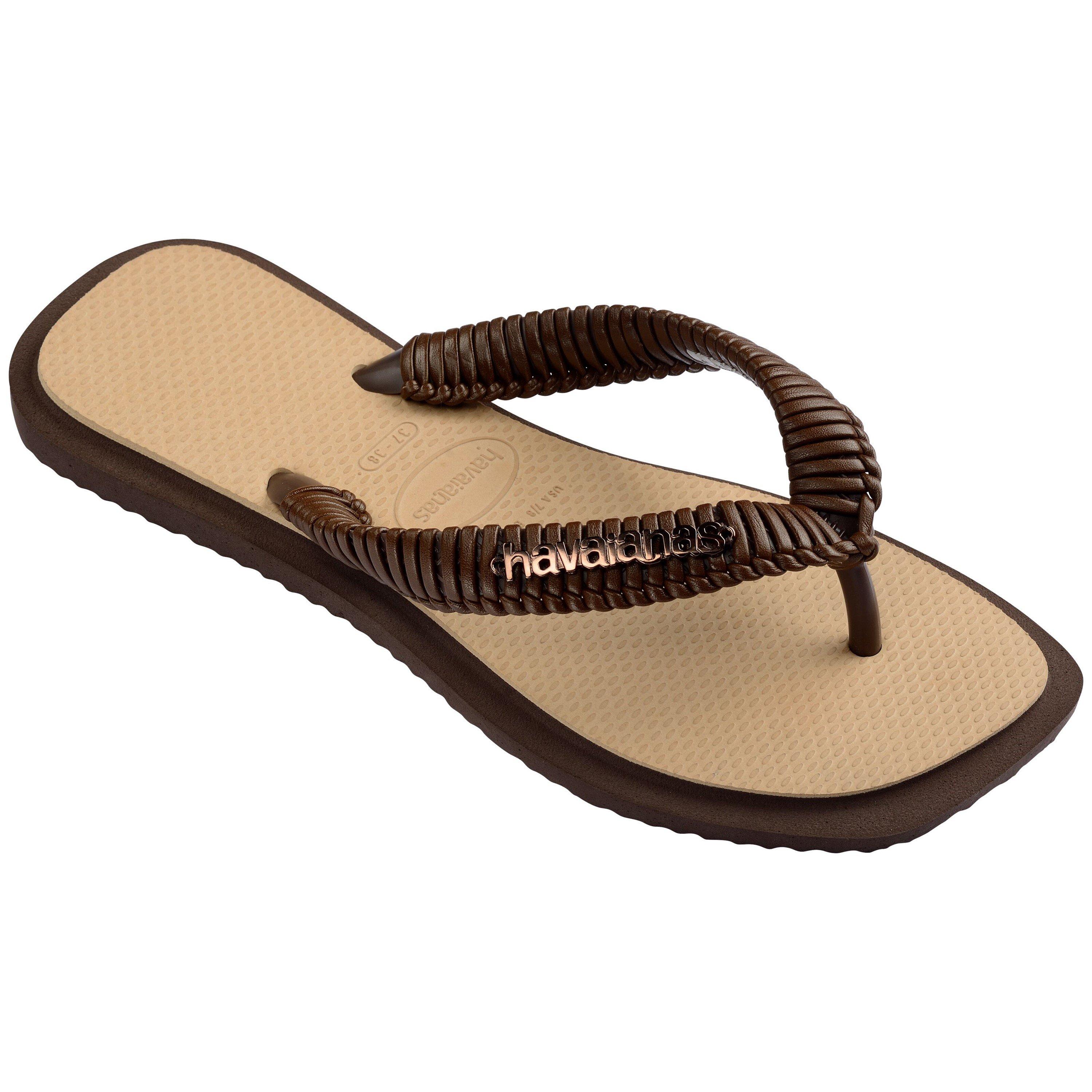 Brown/Golden - Havaianas - Women's Top Sqr Fusion Boho Flip Flops - 2
