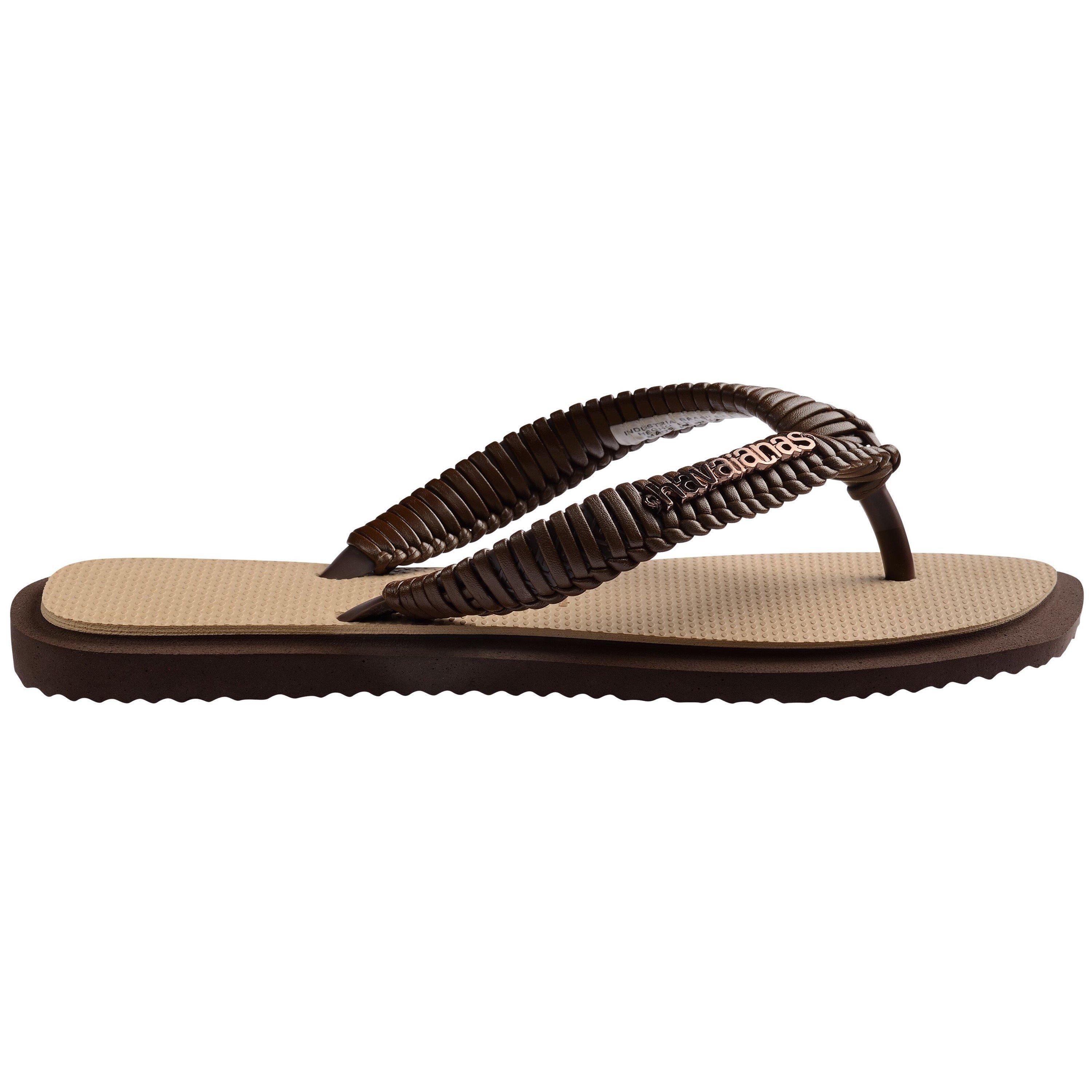 Brown/Golden - Havaianas - Women's Top Sqr Fusion Boho Flip Flops - 3