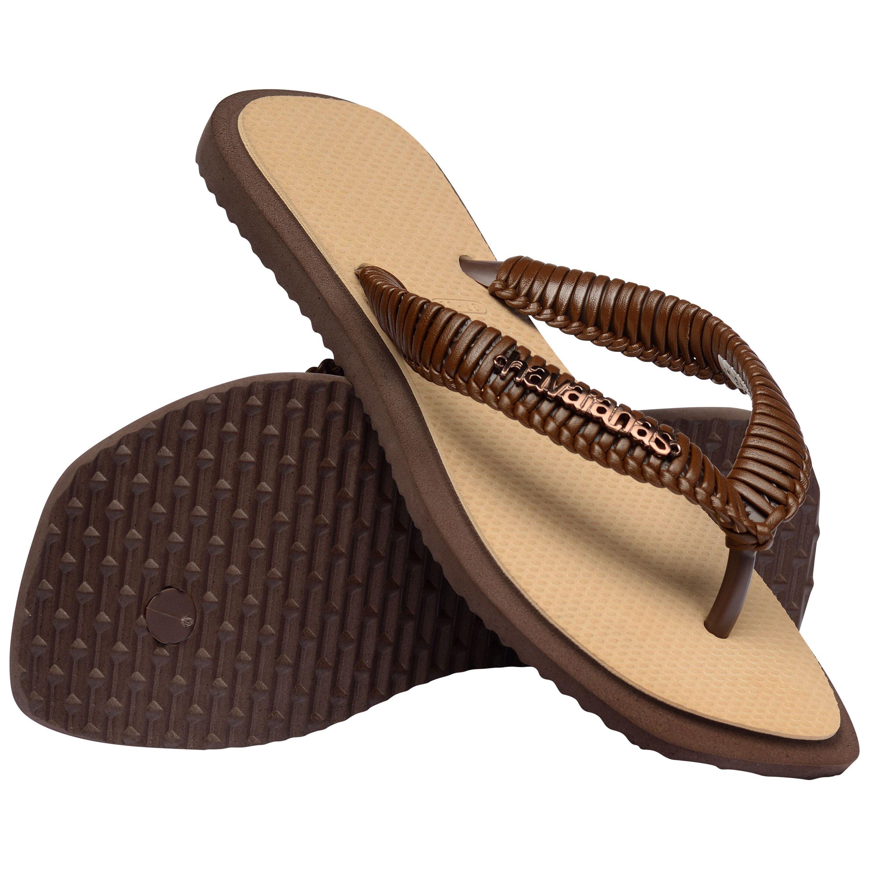 Brown/Golden - Havaianas - Women's Top Sqr Fusion Boho Flip Flops - 4