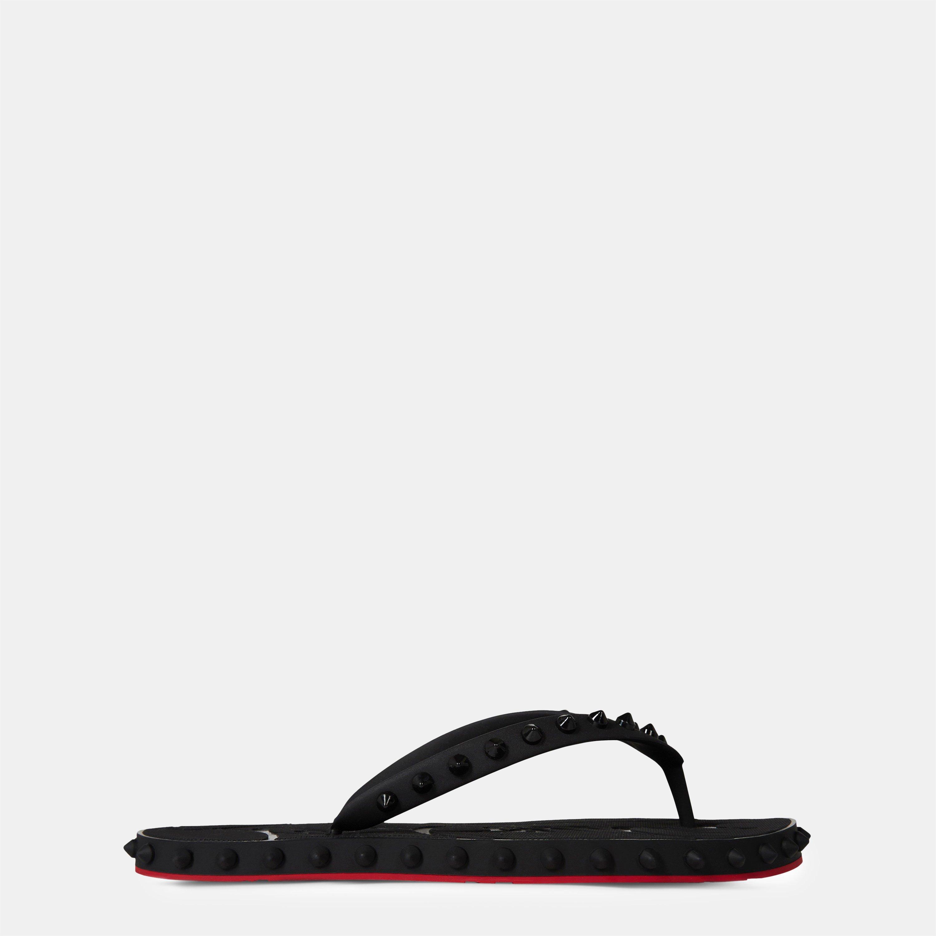 Black - Christian Louboutin - Women's Super Loubi Rubber Flip Thong Sandals - 1