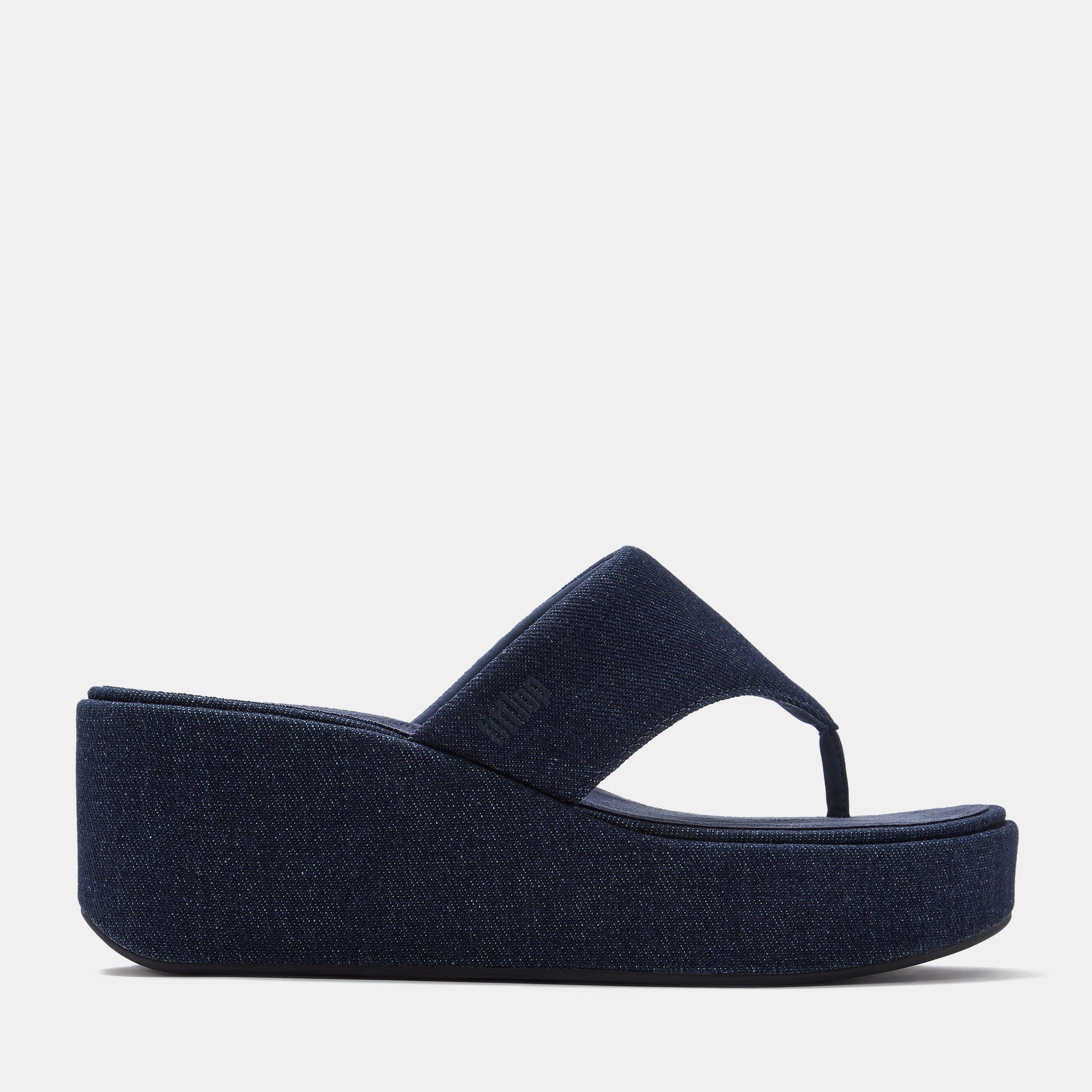 Dark Denim - Fitflop - Women's Wedge Heeled Sandals - 1