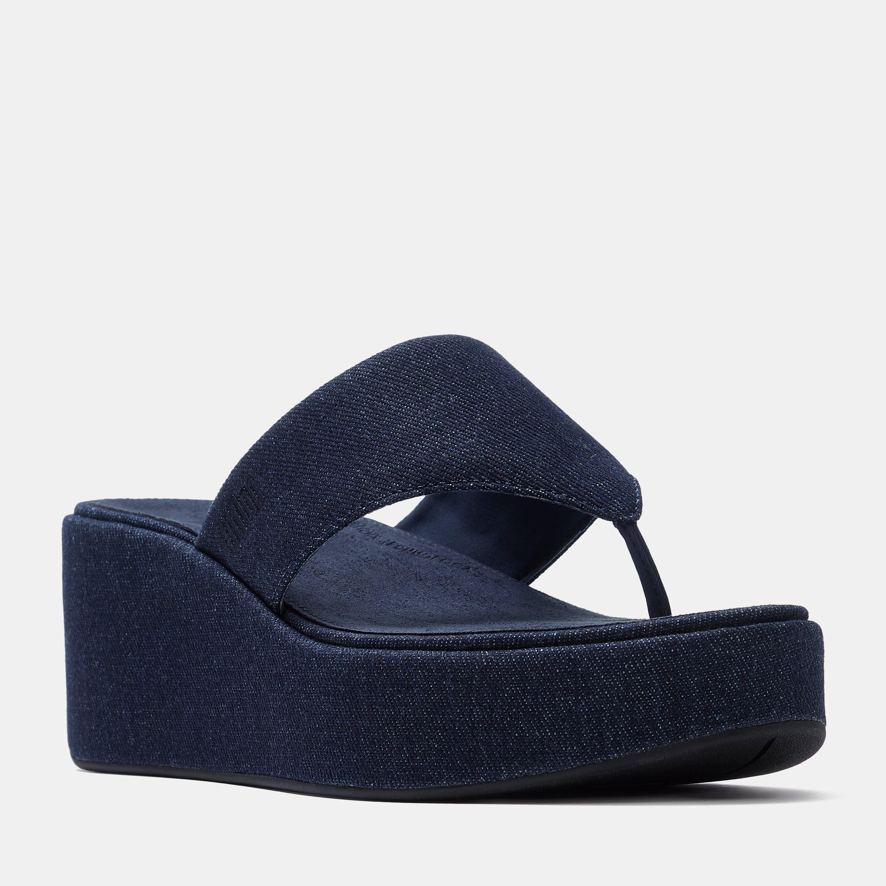 Dark Denim - Fitflop - Women's Wedge Heeled Sandals - 3