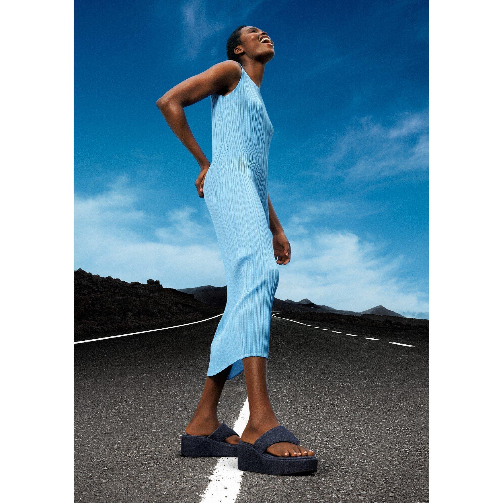 Dark Denim - Fitflop - Women's Wedge Heeled Sandals - 7