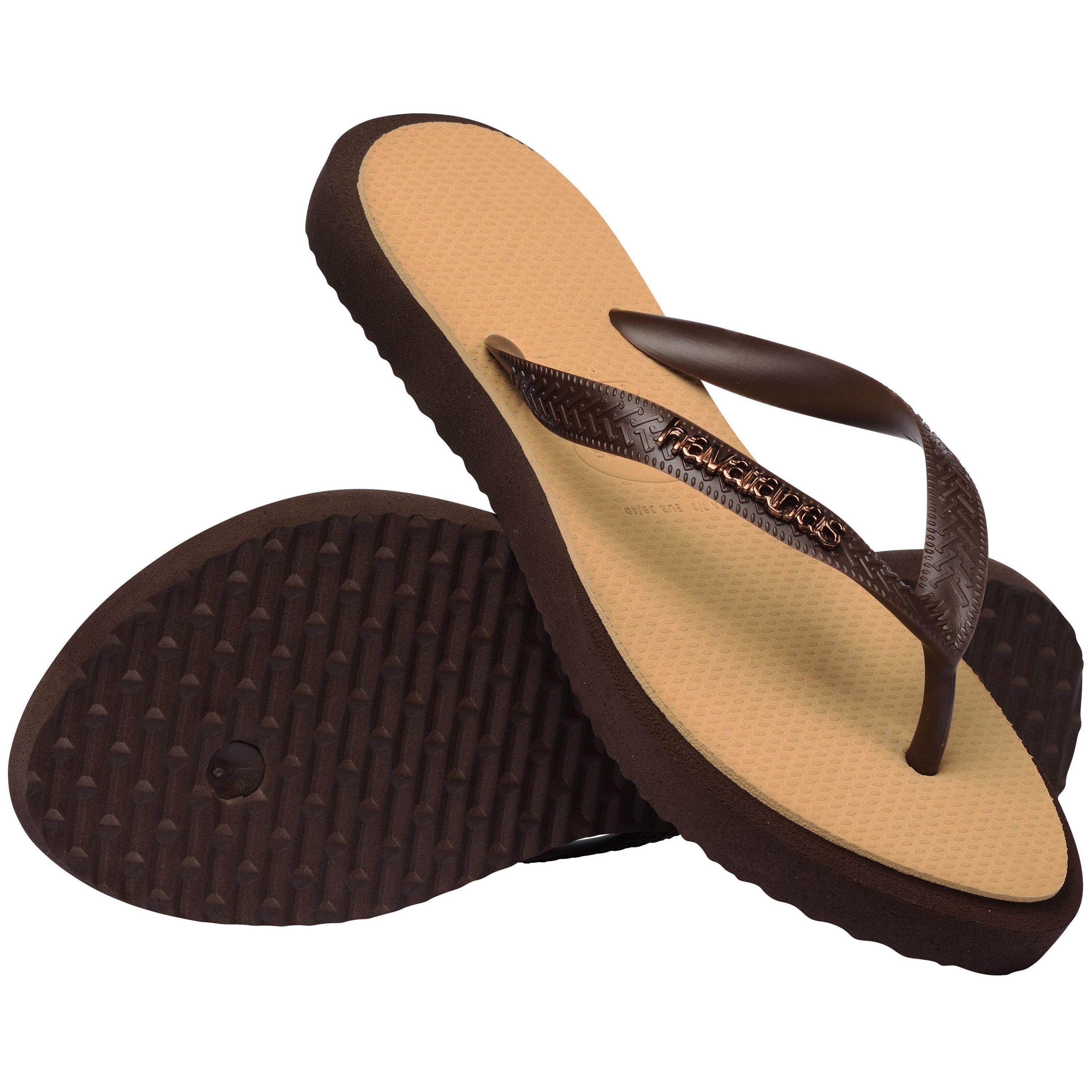 Brown/Golden - Havaianas - Women's Top Point Fusion Flip Flops - 4