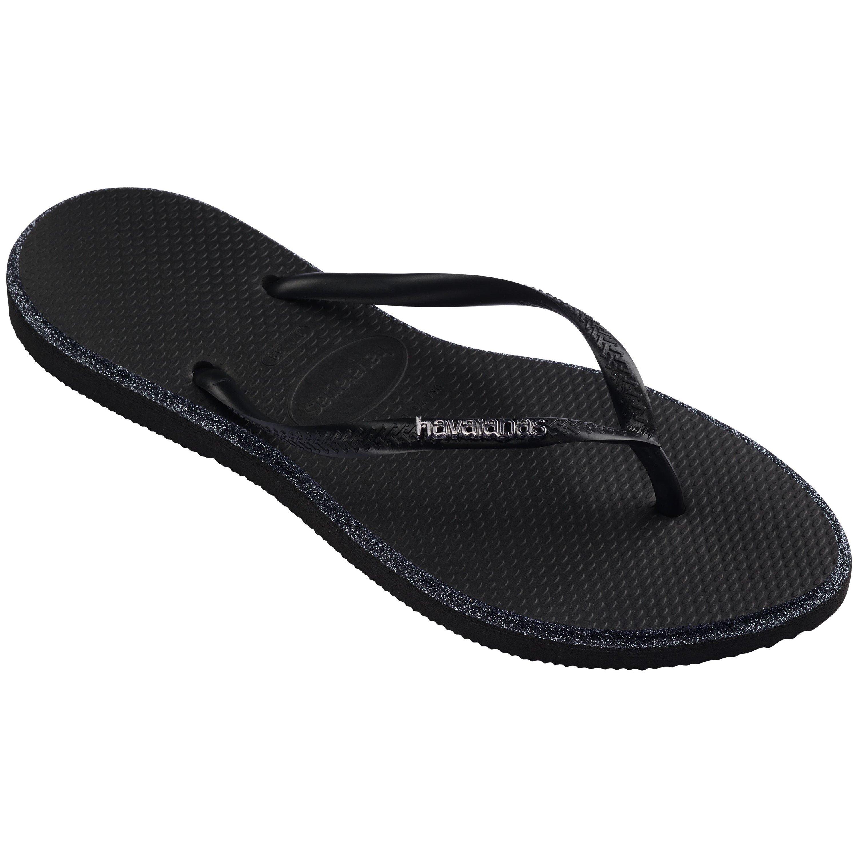 Black - Havaianas - Women's Slim Point Glitter Flip Flops - 2