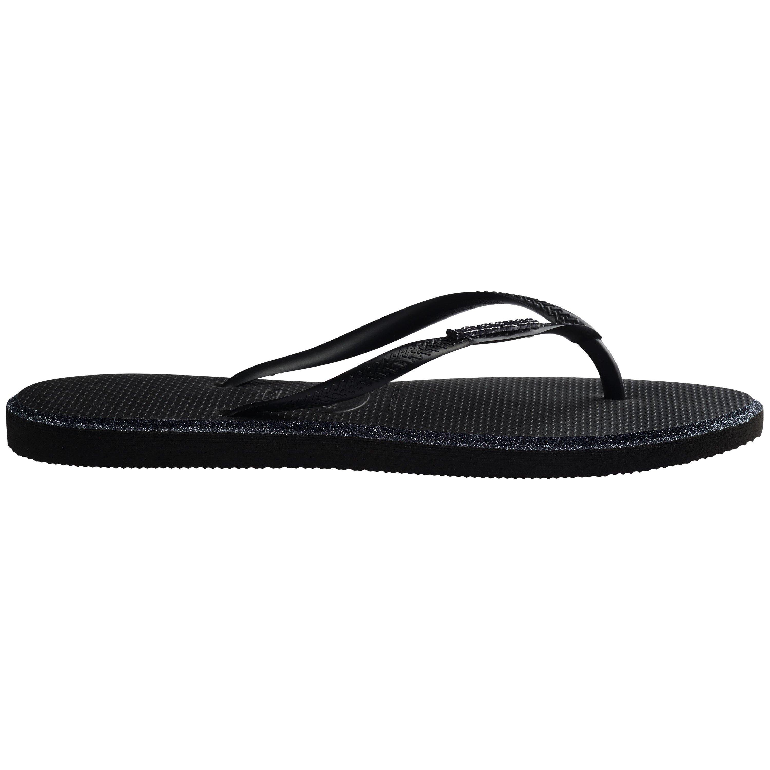 Black - Havaianas - Women's Slim Point Glitter Flip Flops - 3
