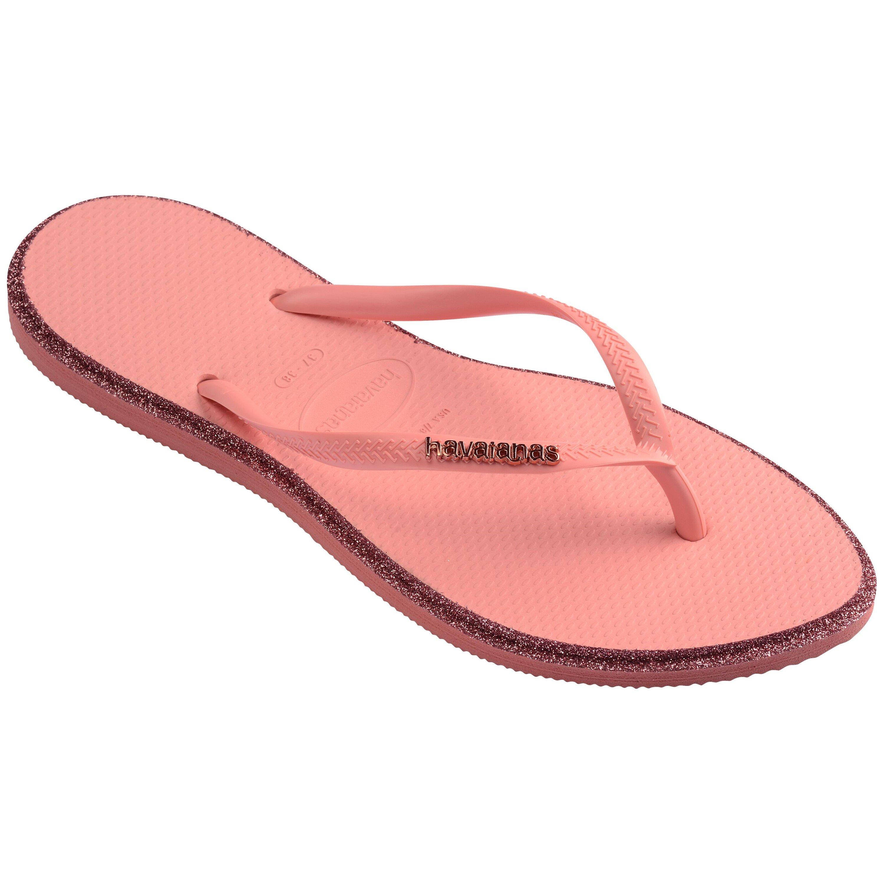 Blossom/ Clay - Havaianas - Women's Slim Point Glitter Flip Flops - 2