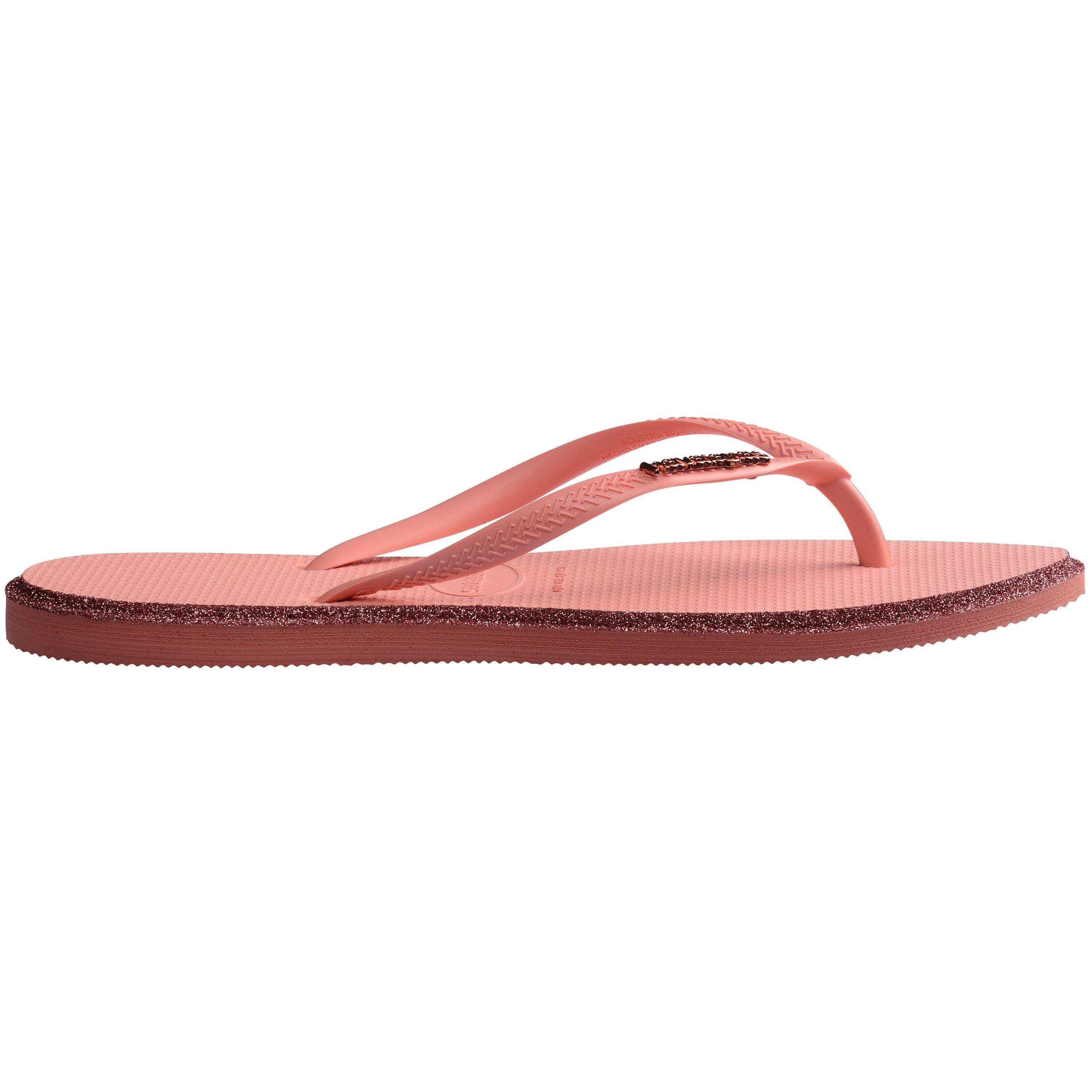 Blossom/ Clay - Havaianas - Women's Slim Point Glitter Flip Flops - 3