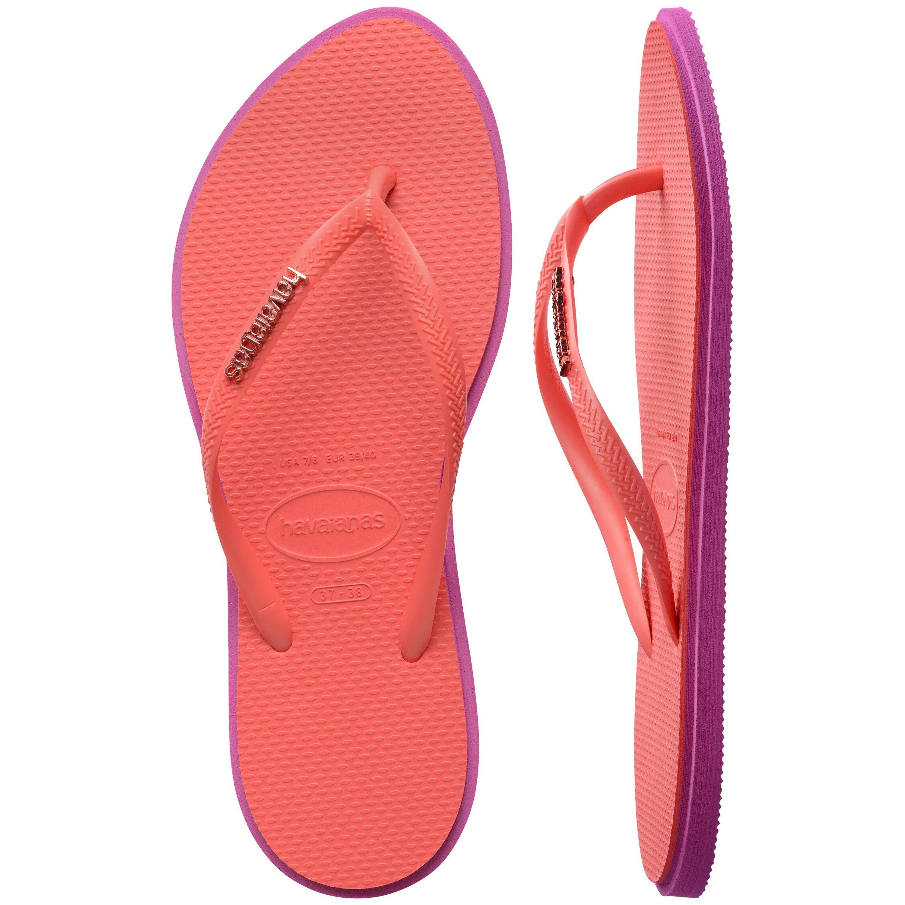 Pink Gum/Coral - Havaianas - Women's Slim Point Flip Flops - 5