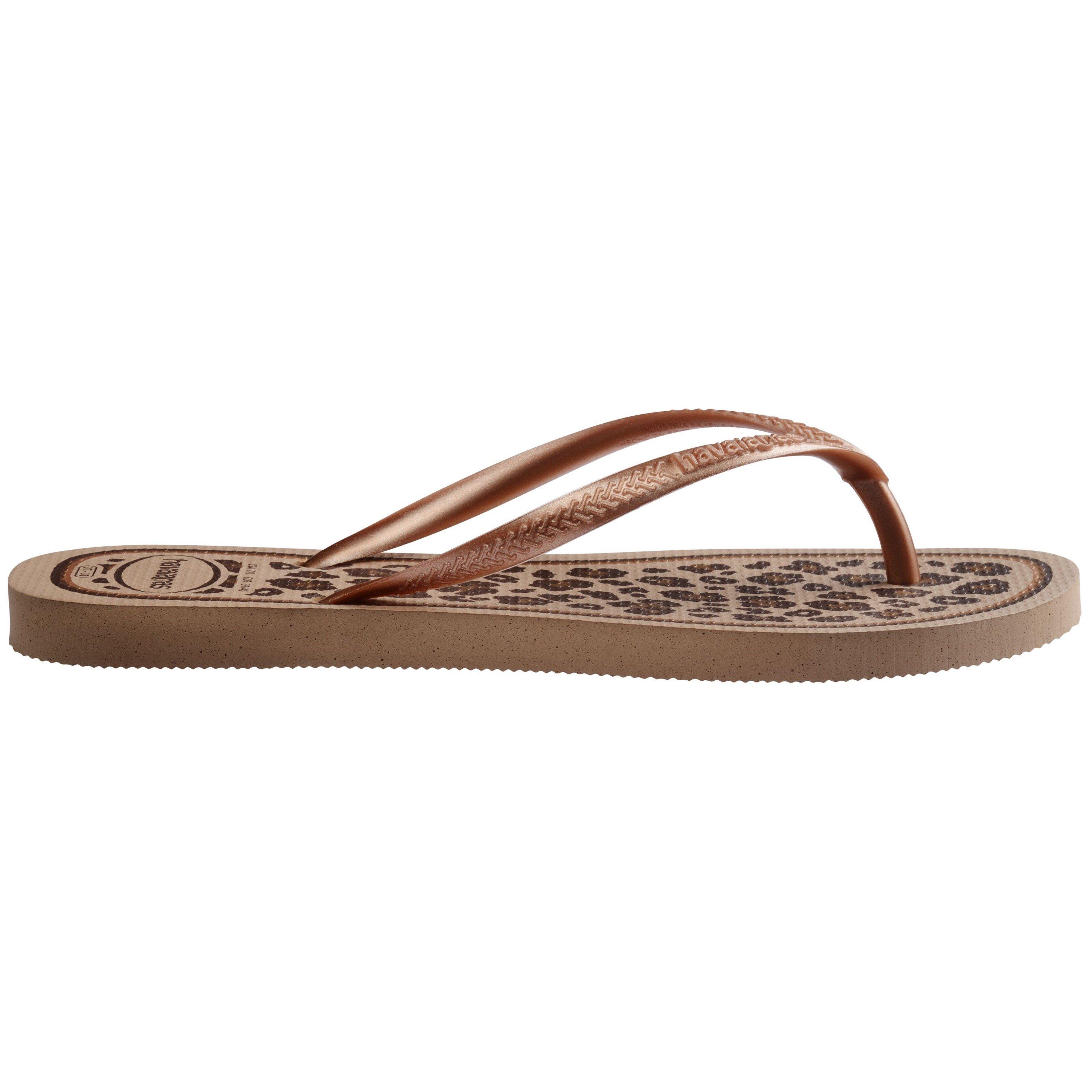 Rose Gold Leo - Havaianas - Women's Slim Animal Flip Flops - 3