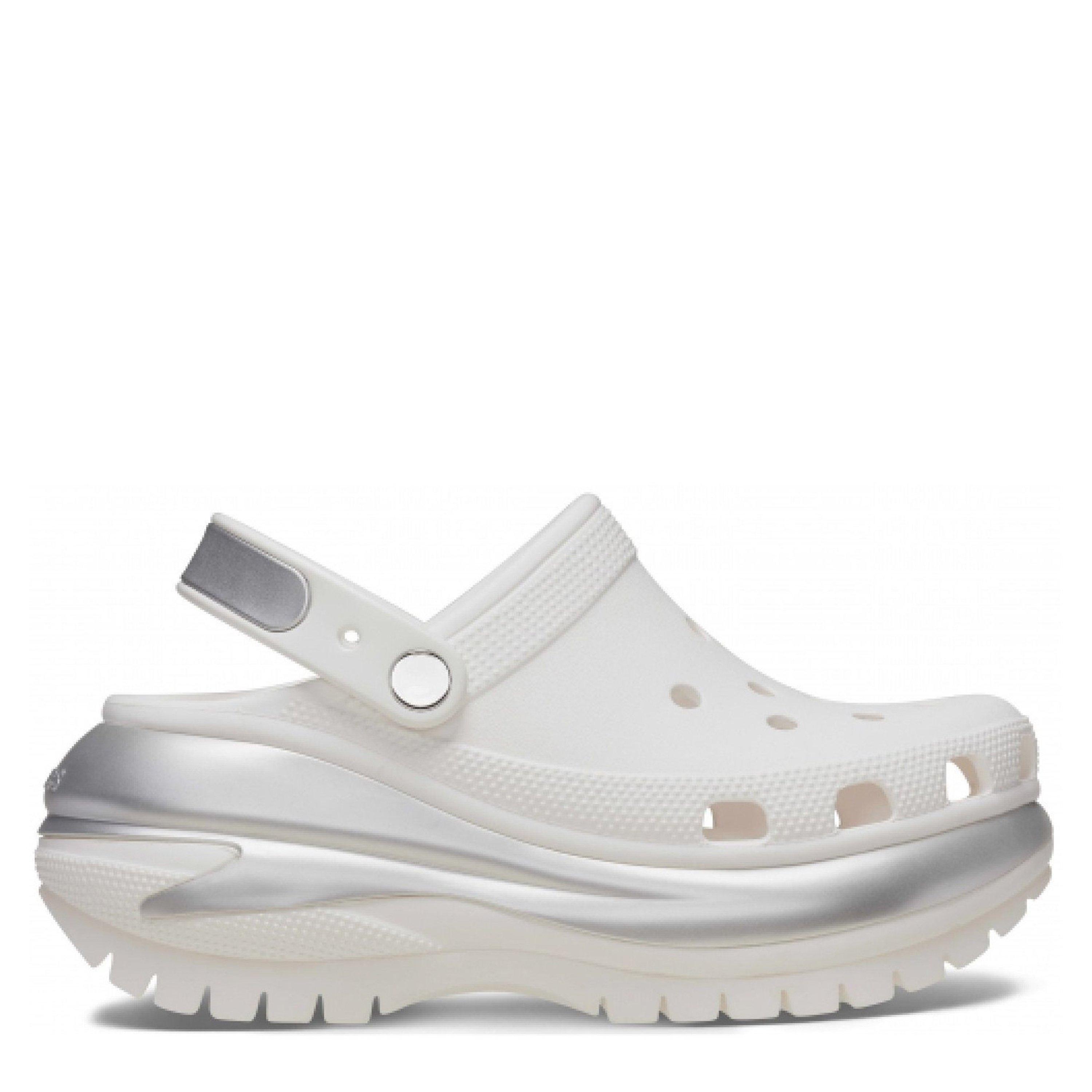 WhiteSilver - Crocs - Women's Crush Metallic Clogs - 1