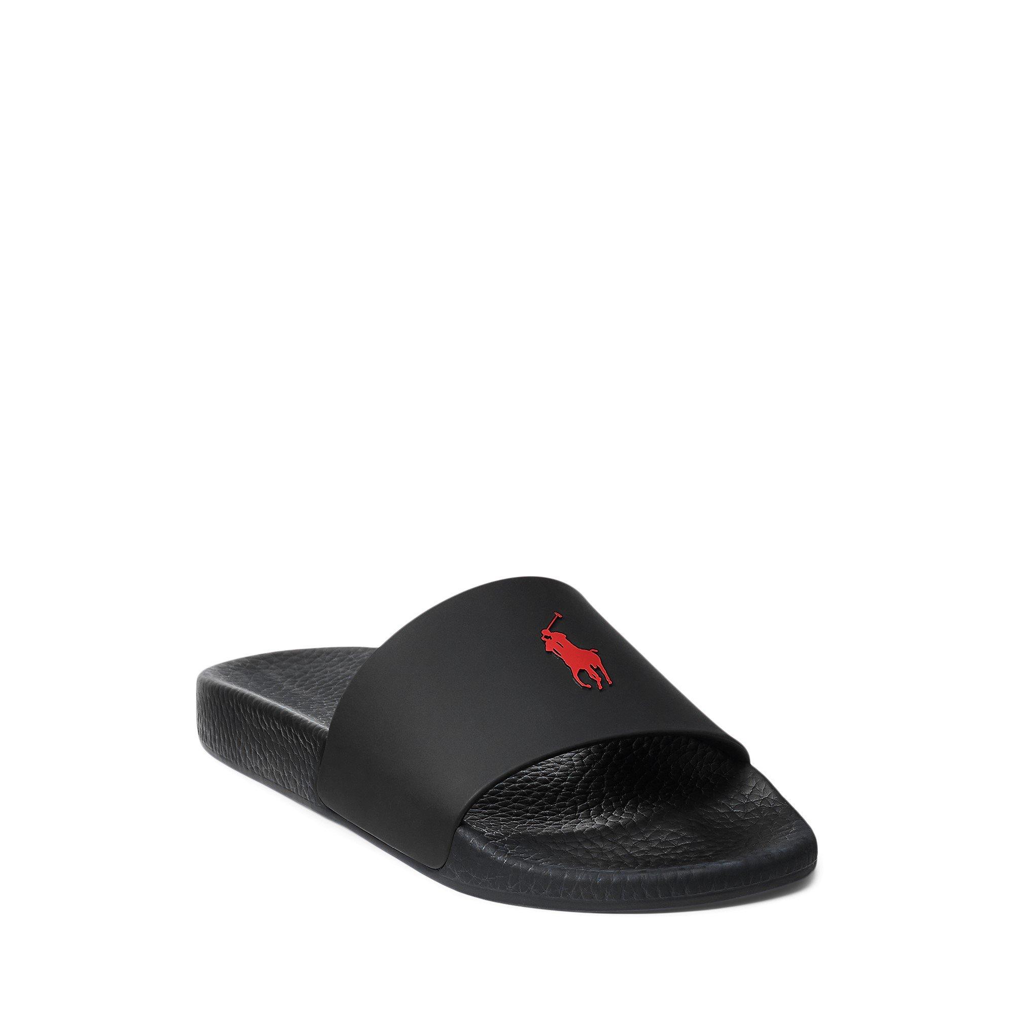 Black/Red - Polo Ralph Lauren - Signature Pony Sliders - 2
