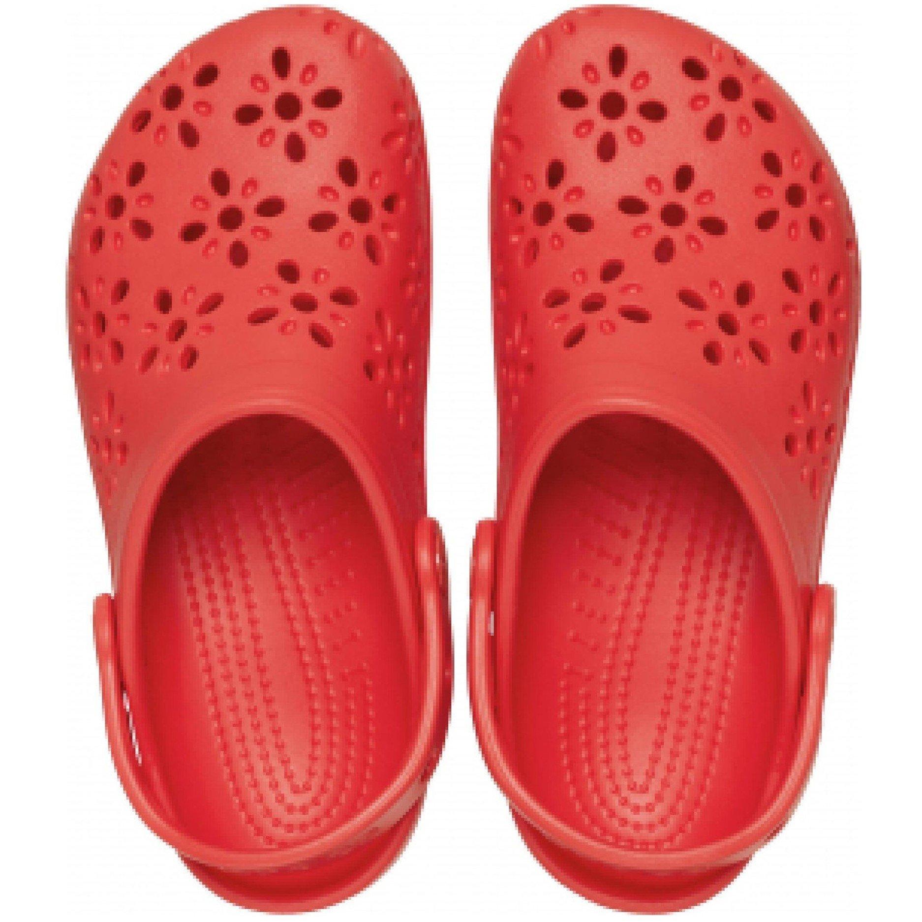 Vermelho Cereja - Crocs - Kids' Classic Floral Clogs - 4