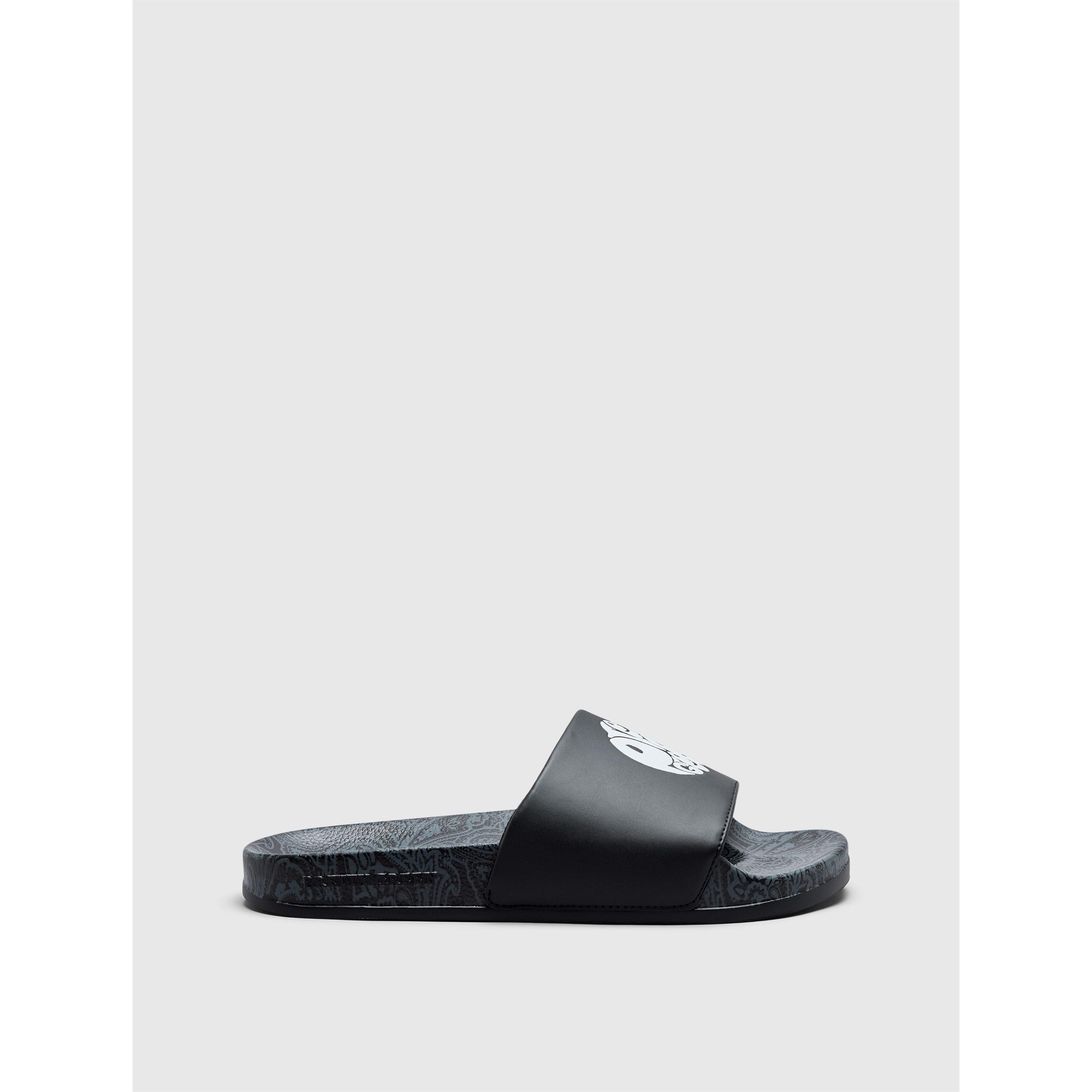 Black/White - Pretty Green - Men's Paisley Sliders - 1