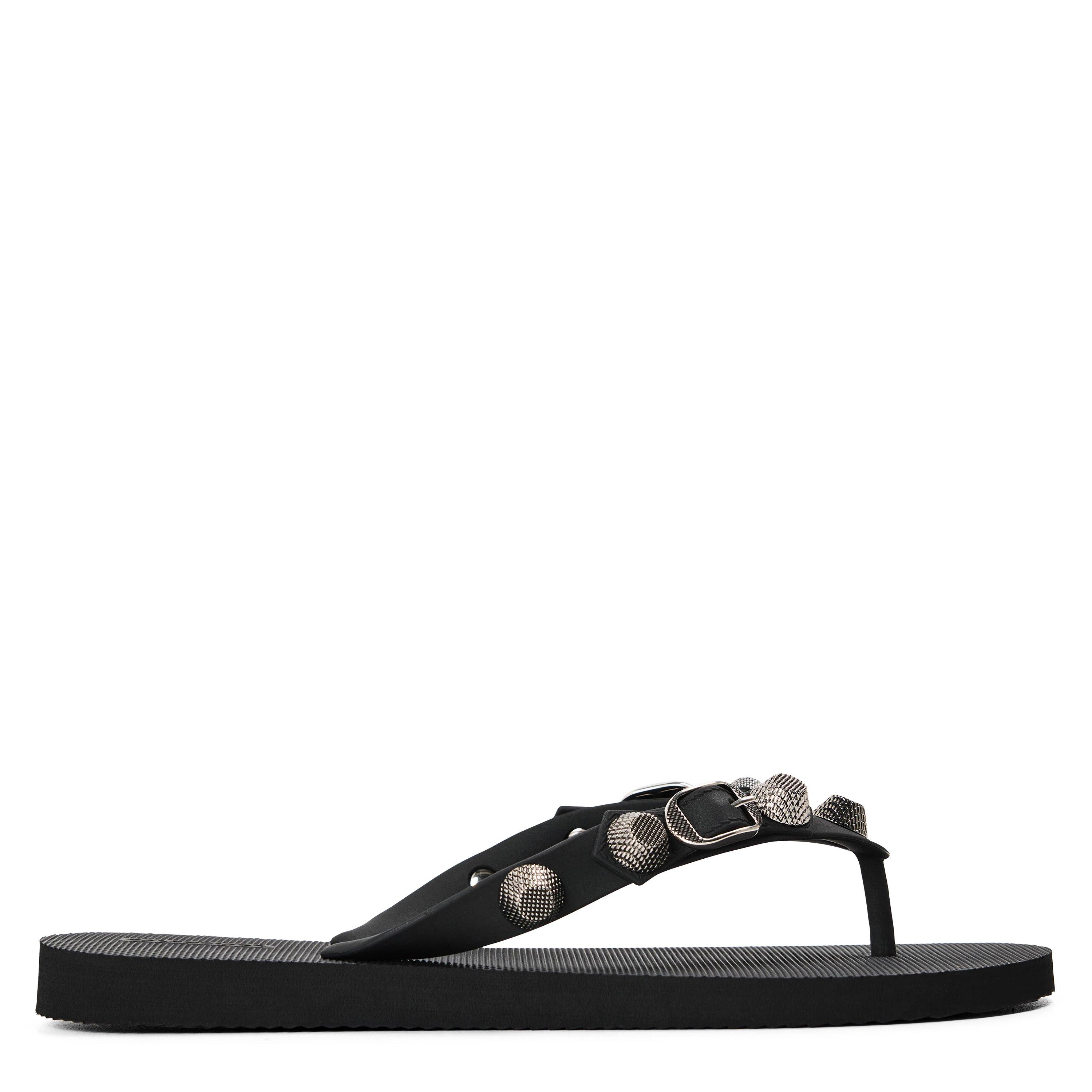 Black/Silver - Balenciaga - Women's Bal Cagole Cagole Design Flip Flops - 1