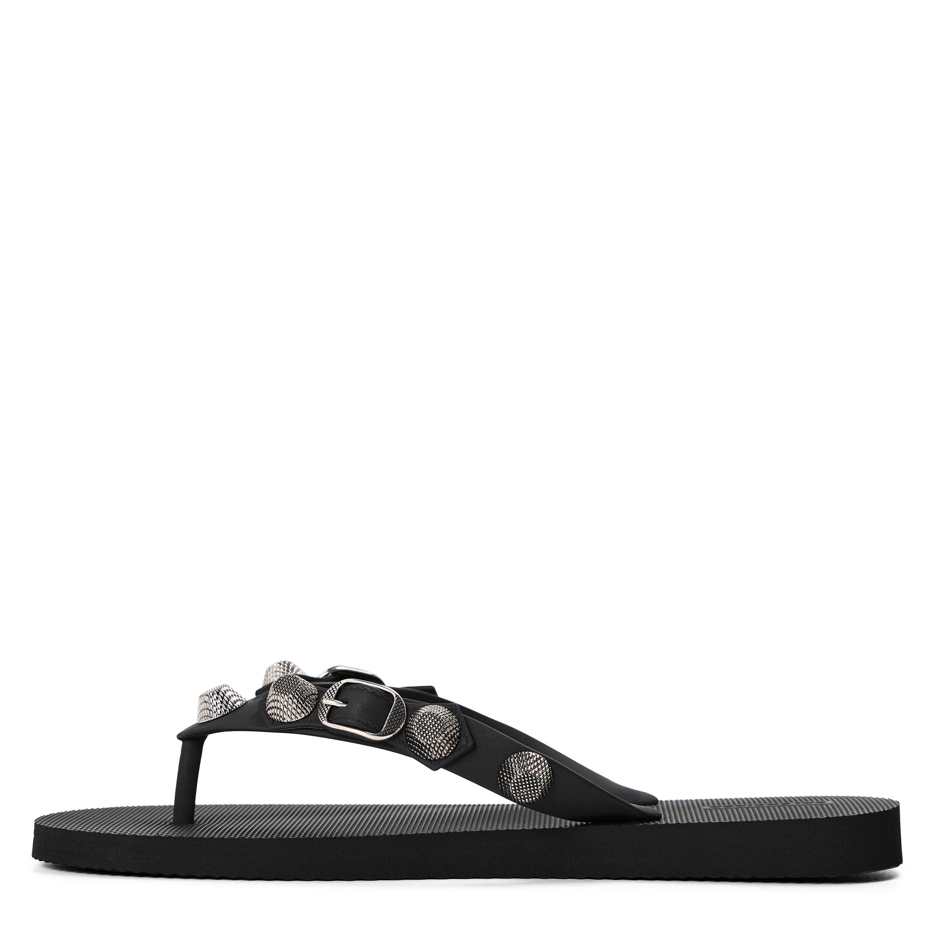 Black/Silver - Balenciaga - Women's Bal Cagole Cagole Design Flip Flops - 2