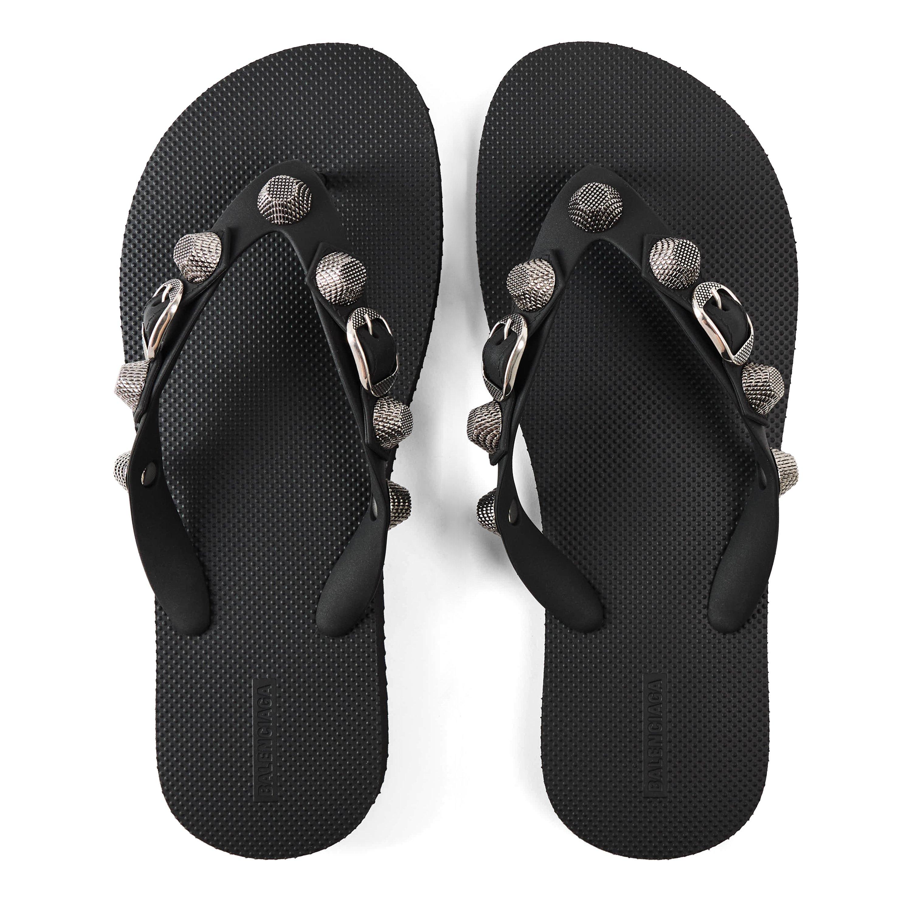 Black/Silver - Balenciaga - Women's Bal Cagole Cagole Design Flip Flops - 4