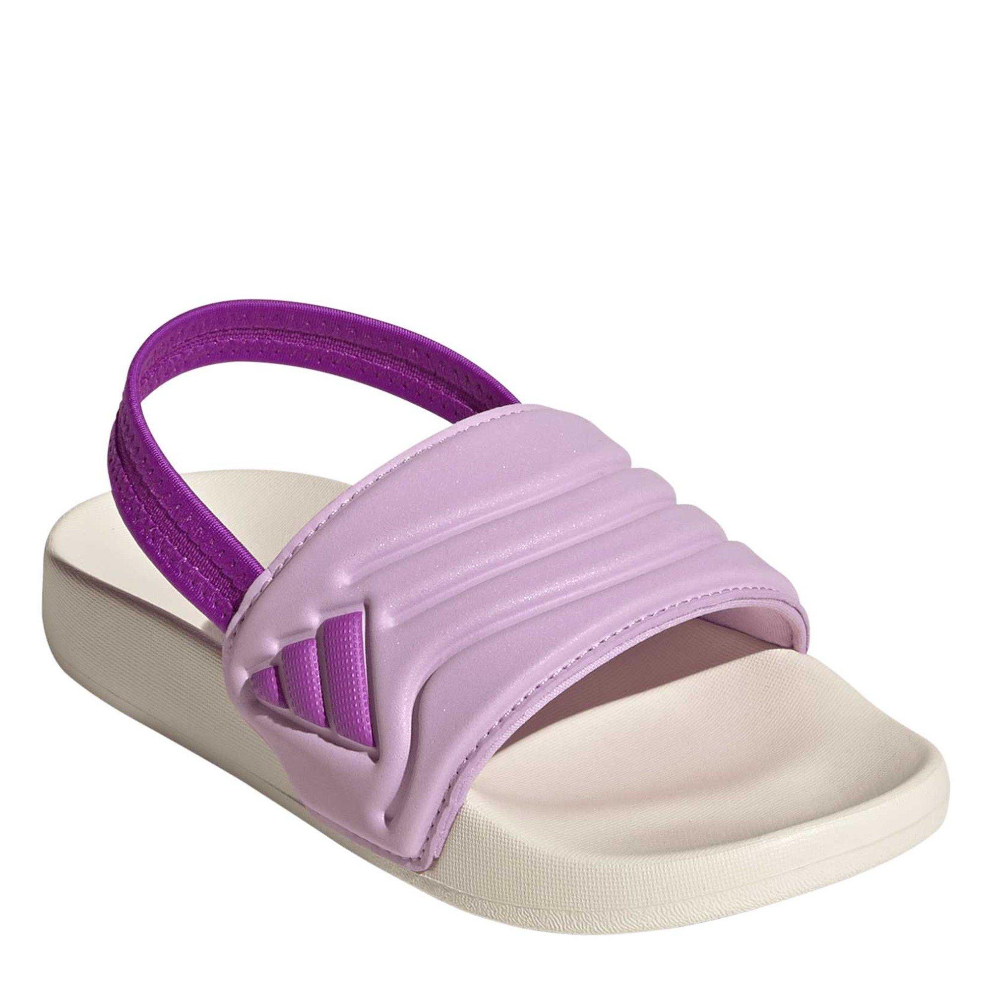 Off White/Purpl - adidas - Kids' Adilette Estrap 2.0 Sports Sandal - 3