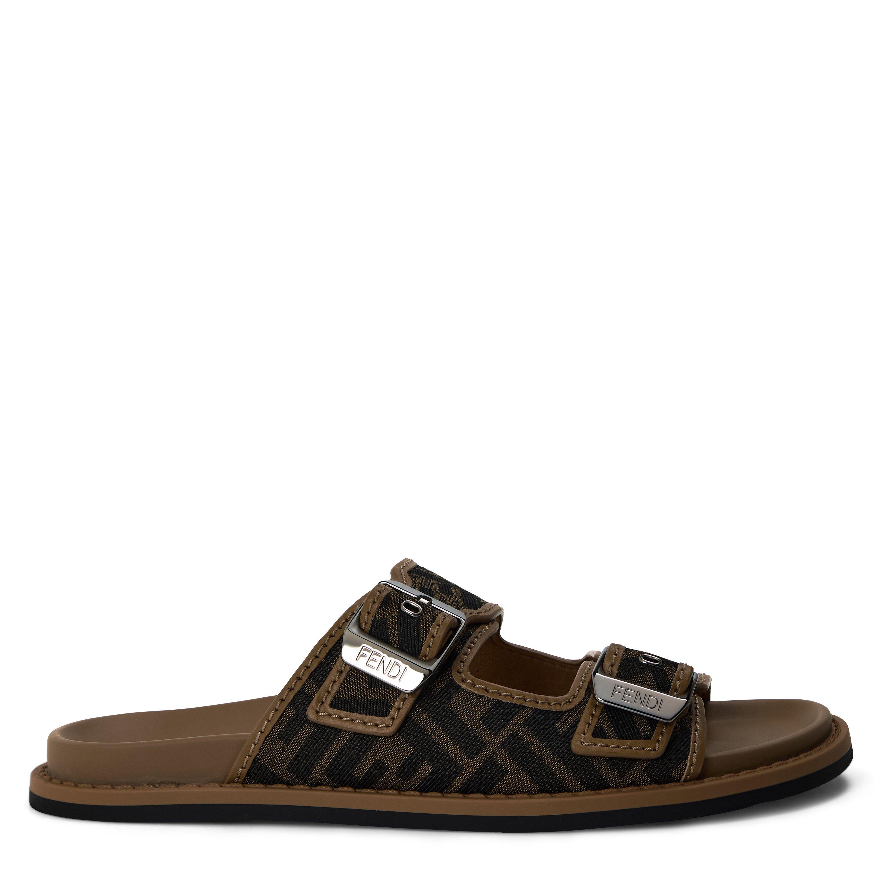 Fendi Men's FF Flat Sandals - Tobacco - Size 11 (46)
