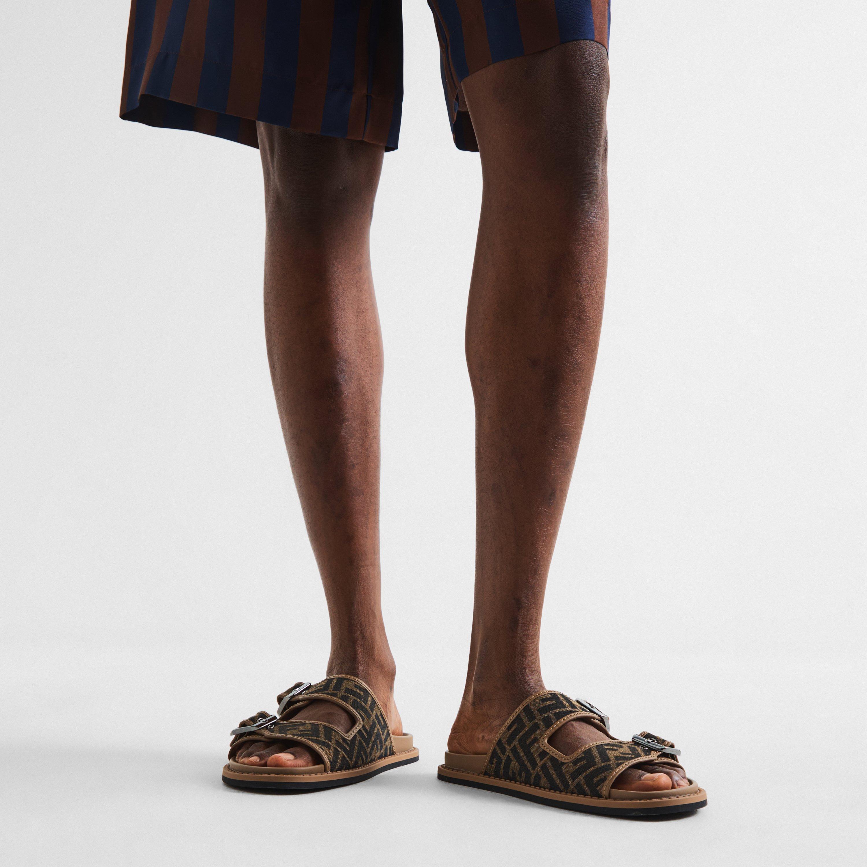Tobacco - Fendi - Men's FF Flat Sandals - 3