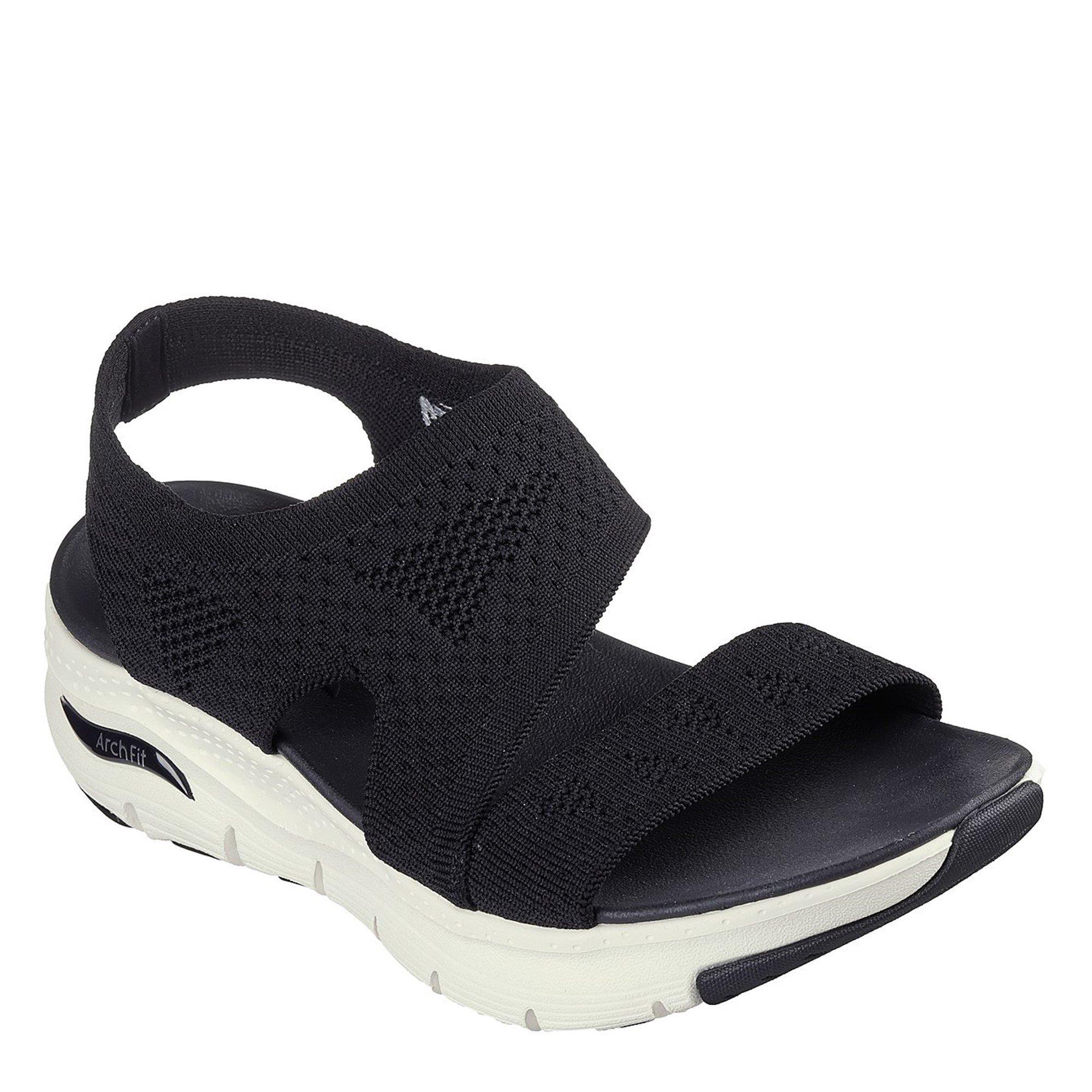 Preto - Skechers - Arch Fit Flat Sandals Womens - 1