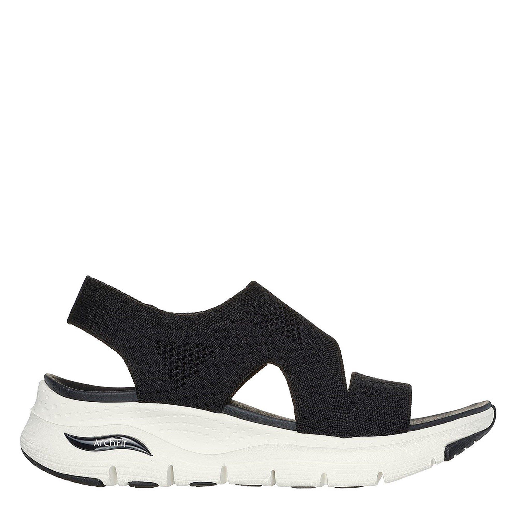 Preto - Skechers - Arch Fit Flat Sandals Womens - 3