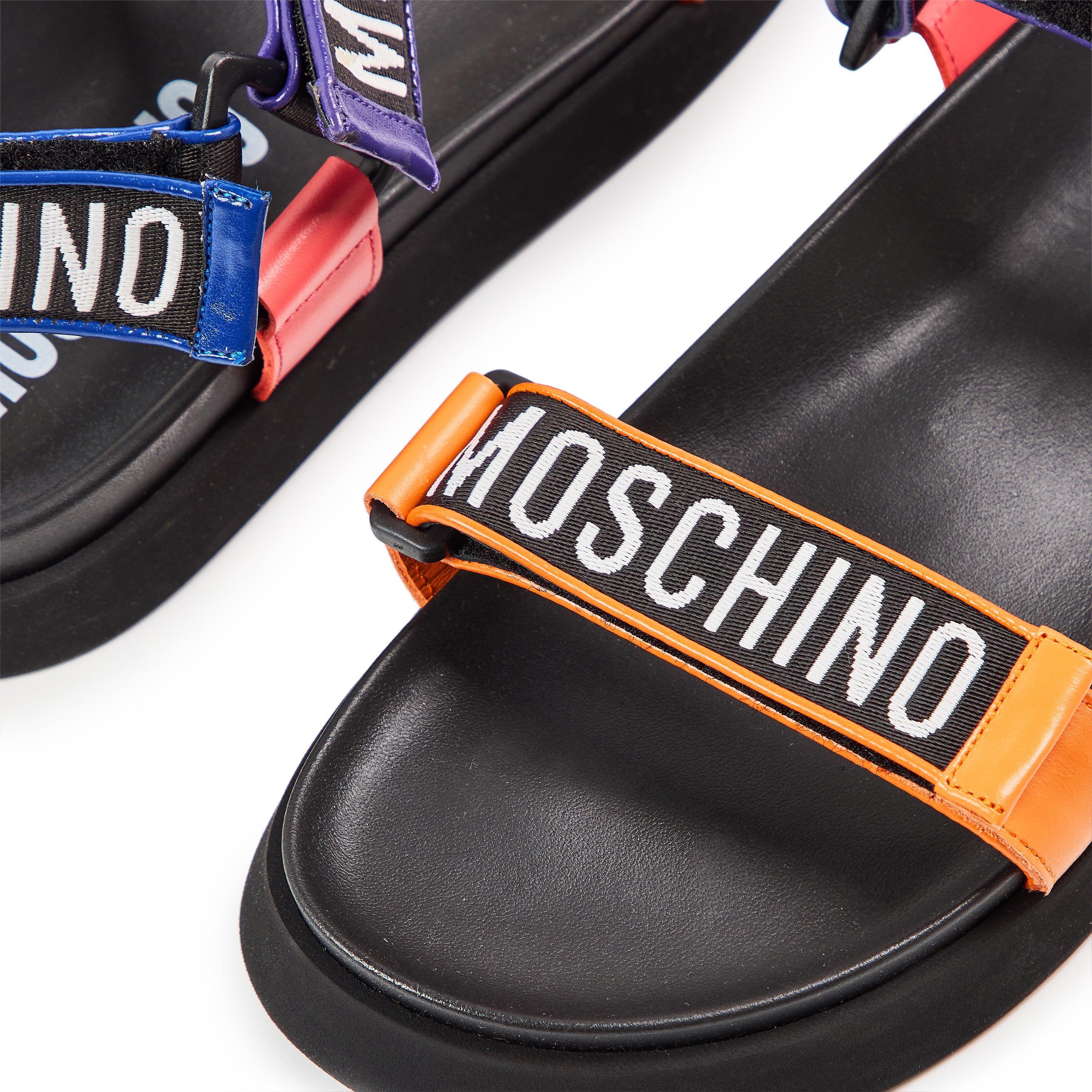 Black - Moschino - Moschino Flat Sandls Sn99 - 3