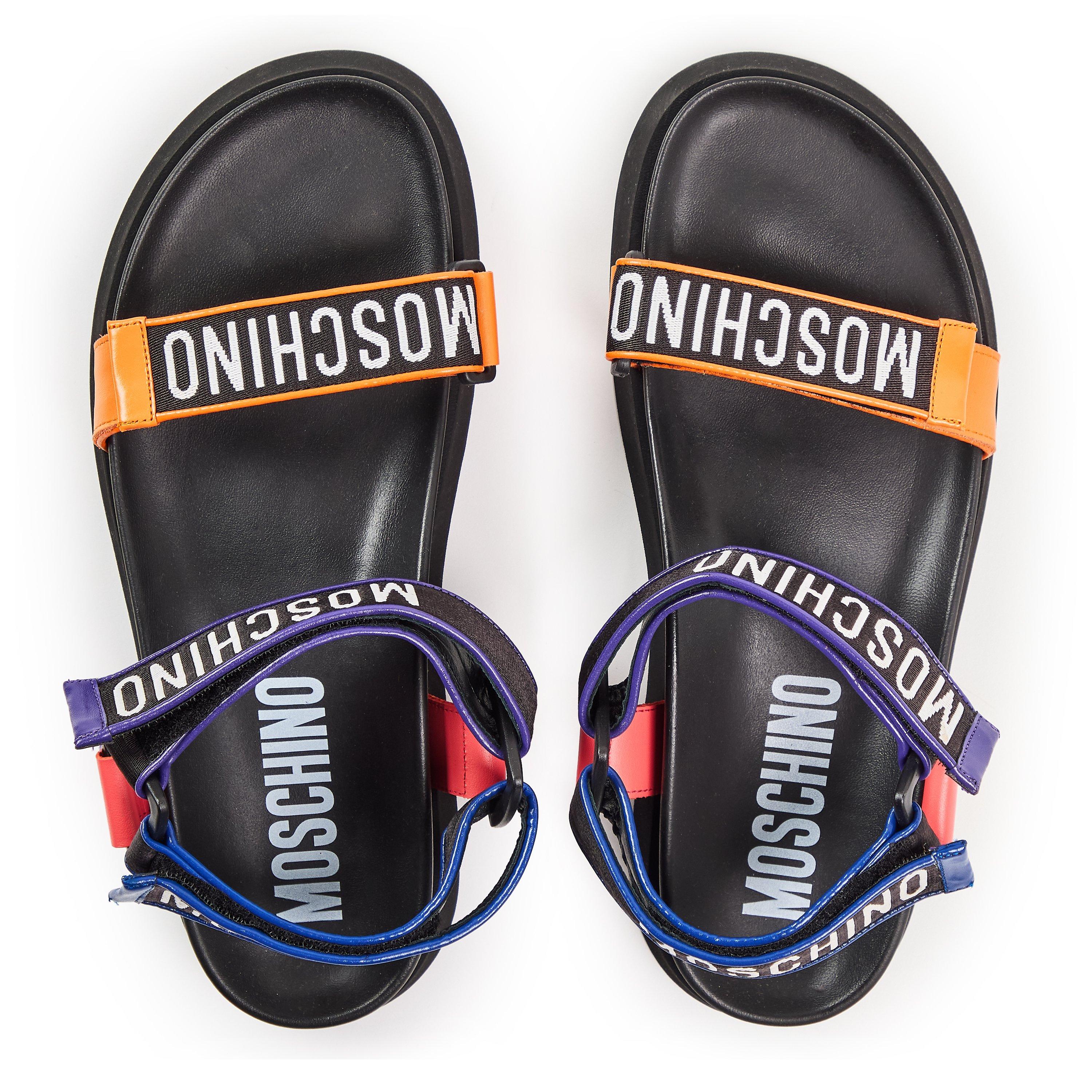 Black - Moschino - Moschino Flat Sandls Sn99 - 4