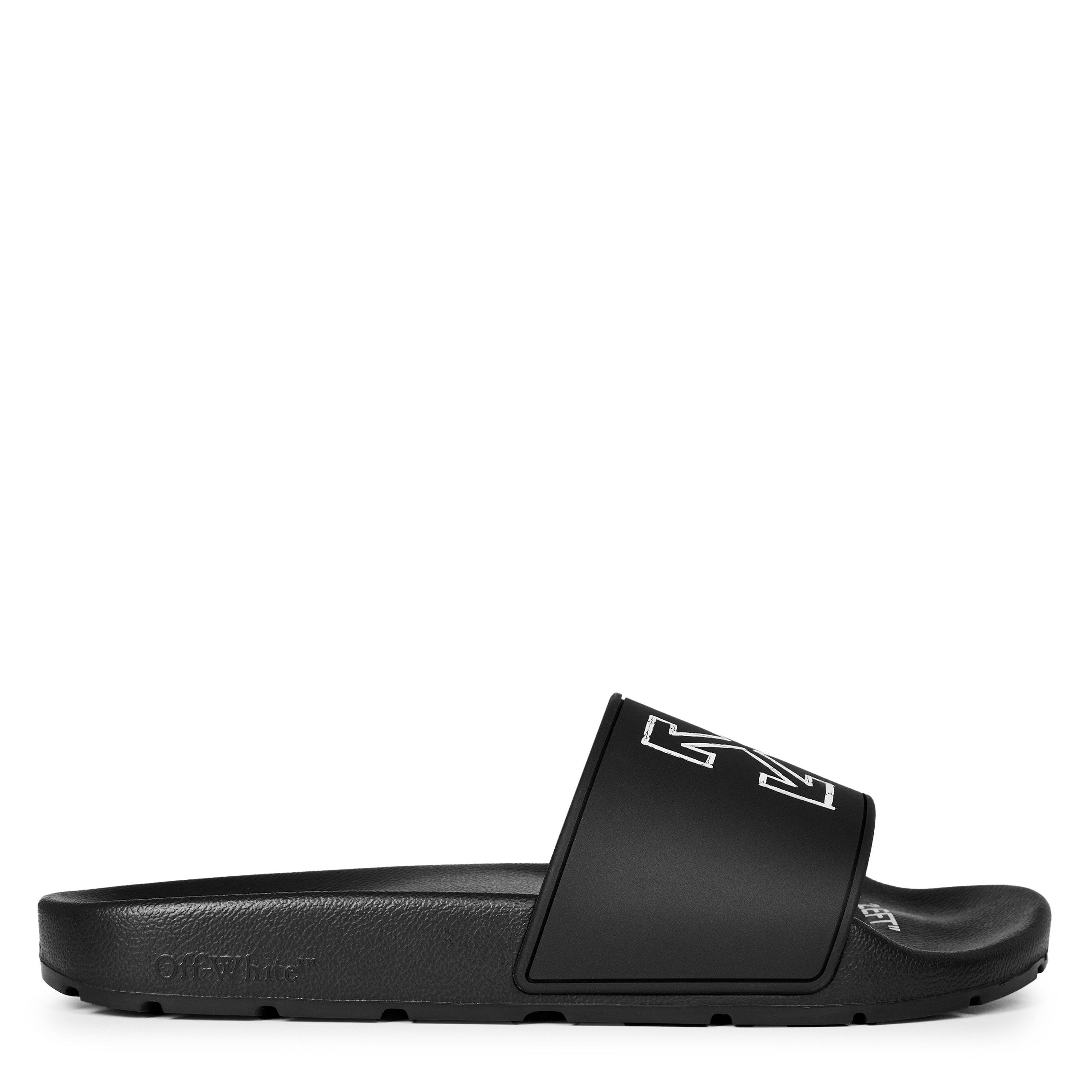 Black SMU - Off White - Men's Arrow Slider Sandals, Comfortable and Stylish - 1