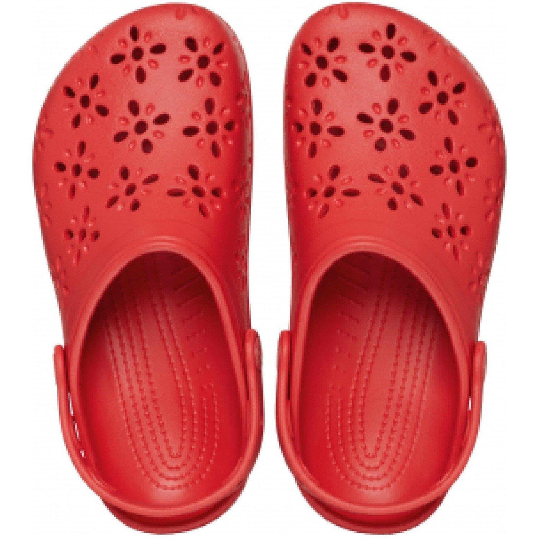 Cherry Red - Crocs - Floral Cut Clogs - 4