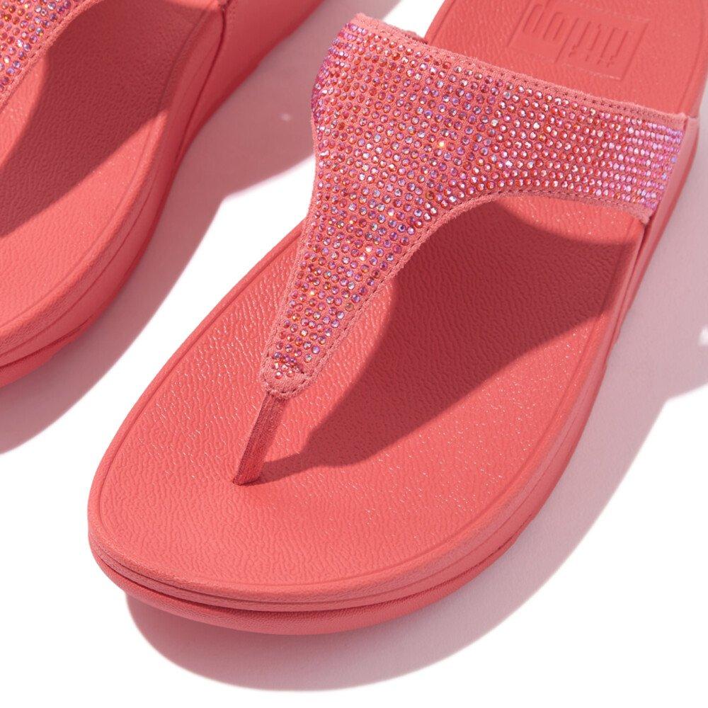 Rosy Coral - Fitflop - Women's Lulu Crystal Flip Flops - 3