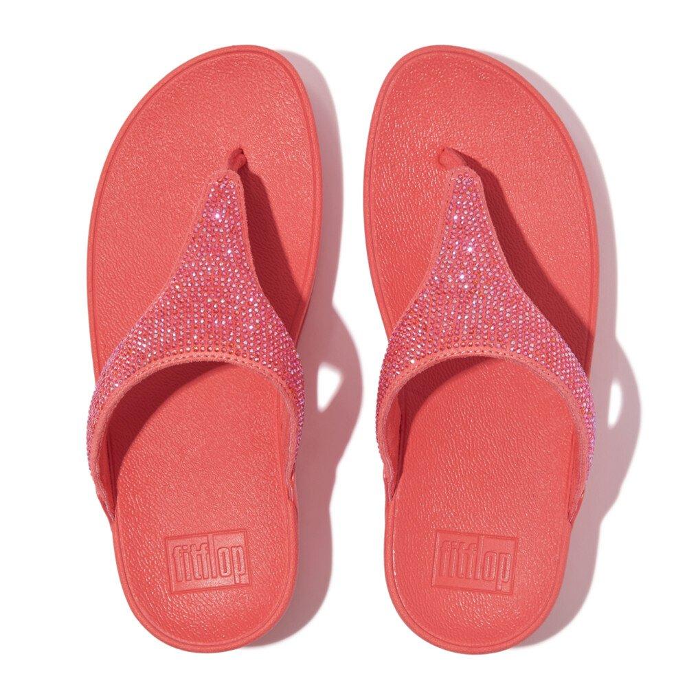 Rosy Coral - Fitflop - Women's Lulu Crystal Flip Flops - 4