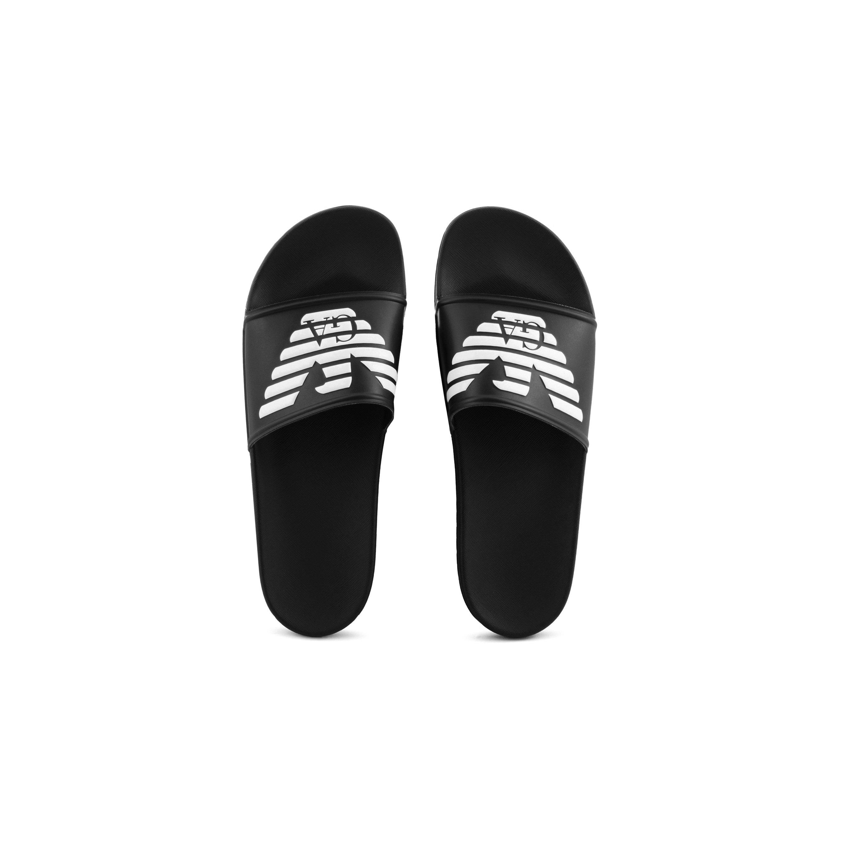 Black/WhiteA120 - Emporio Armani - Men's Pool Sliders - 14