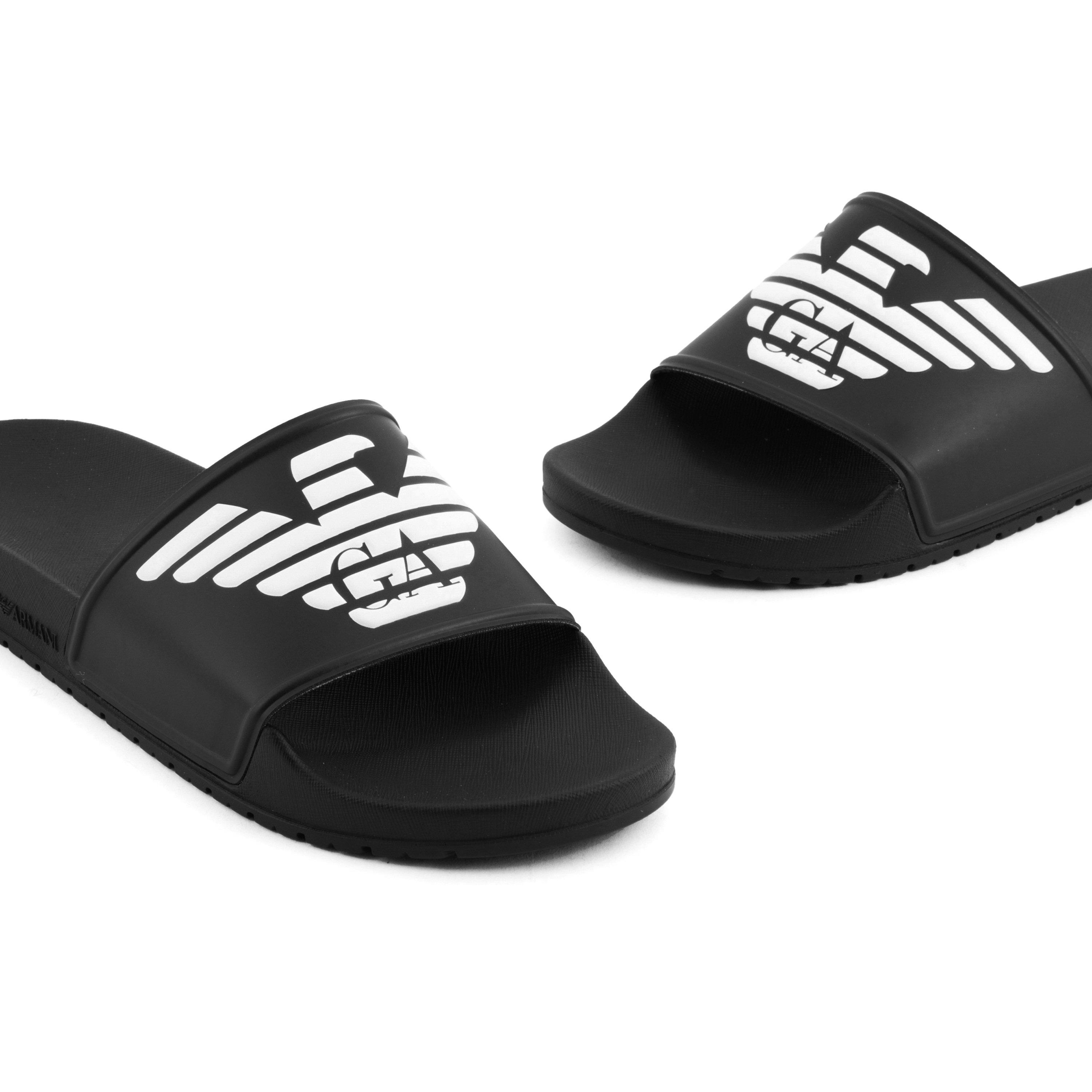 Black/WhiteA120 - Emporio Armani - Men's Pool Sliders - 3