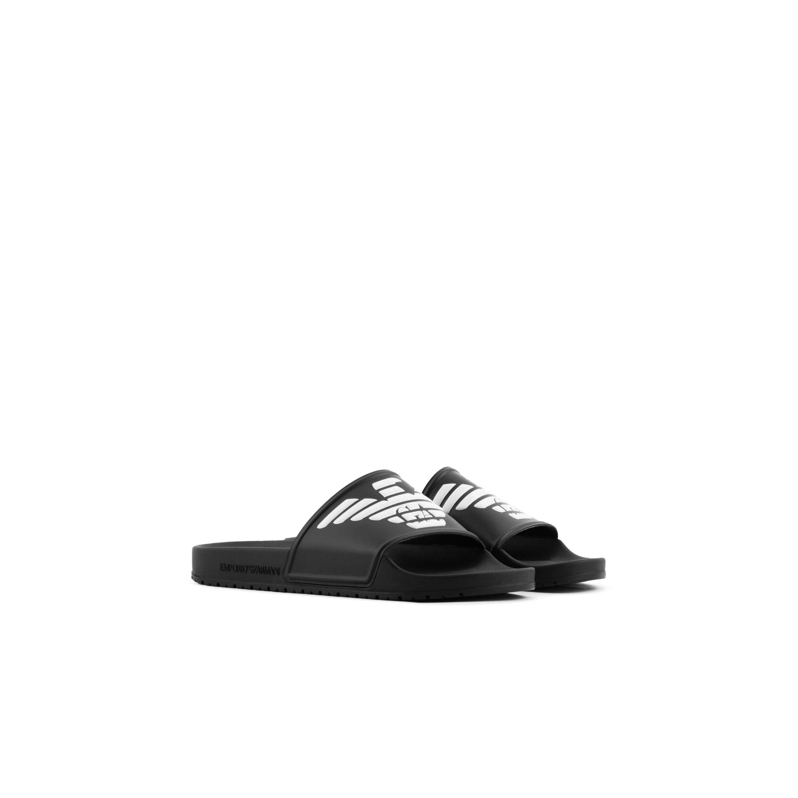 Black/WhiteA120 - Emporio Armani - Men's Pool Sliders - 10