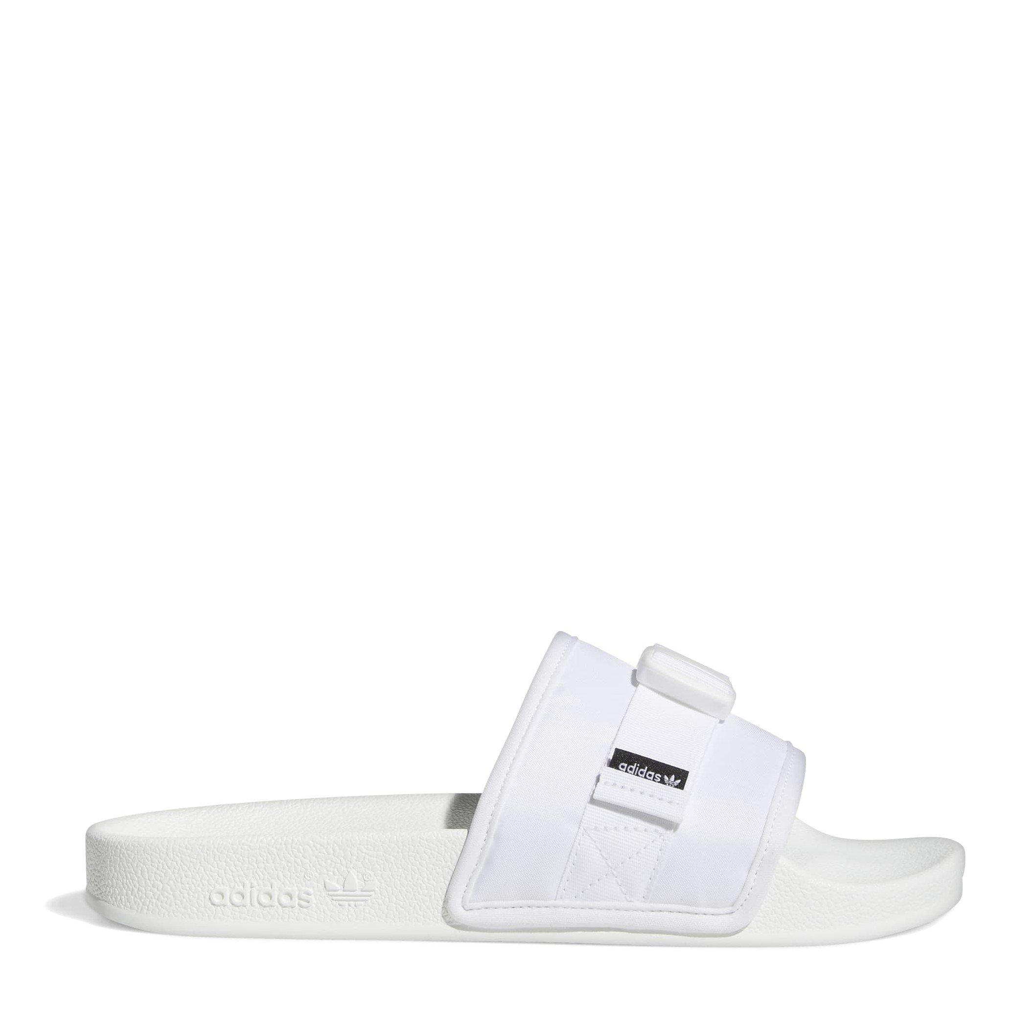 White - adidas Originals - Adilette Pouch Sliders - 1