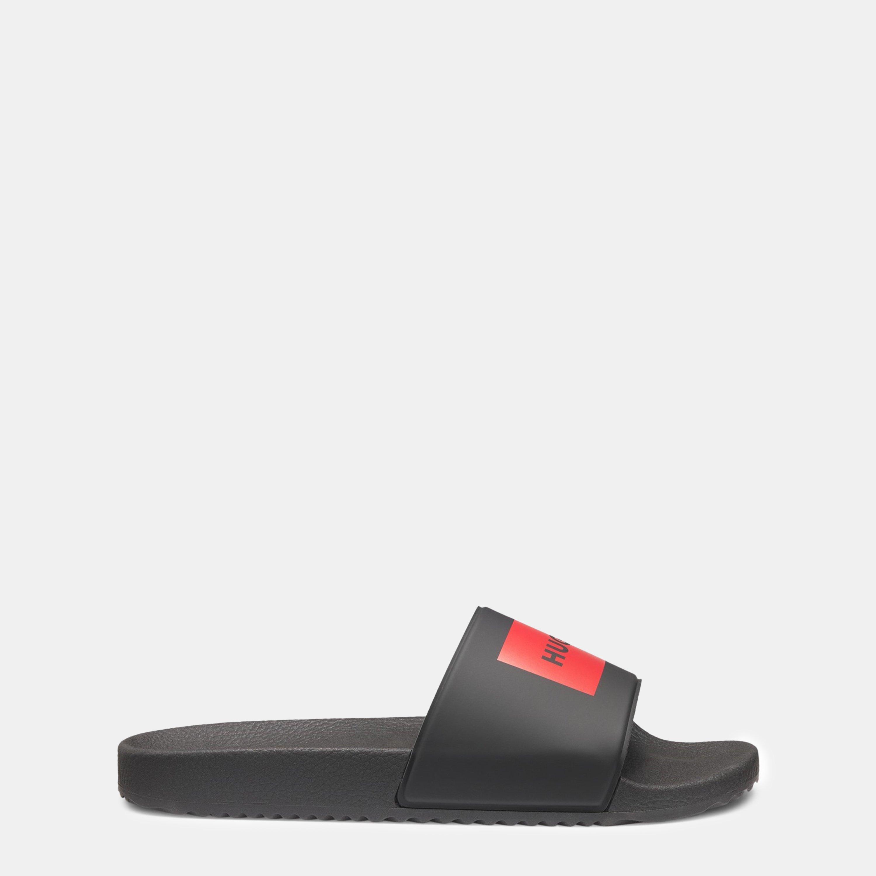 Black/Red 001 - Hugo - Men's Timein Logo Sliders - 1