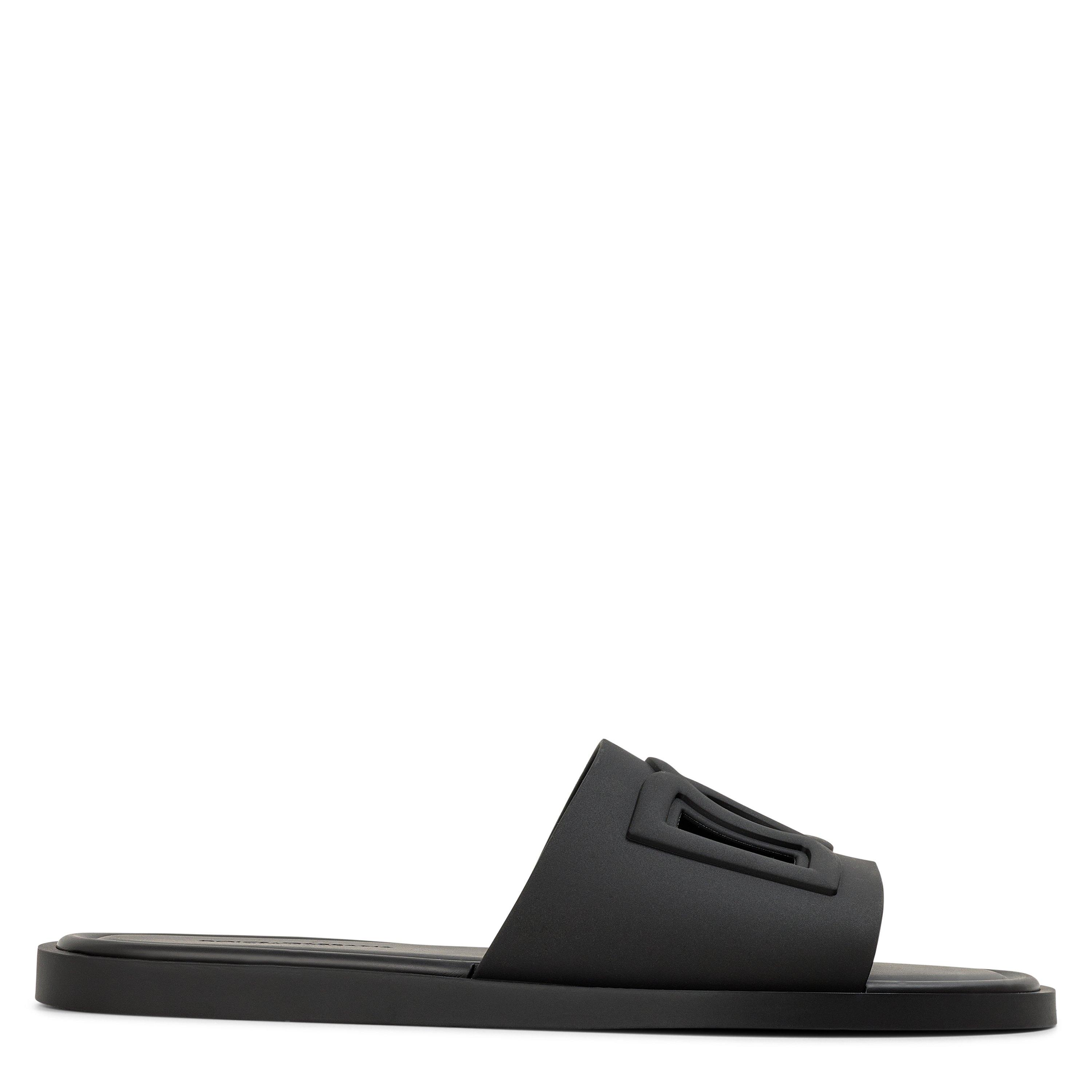 Black - Dolce and Gabbana - DG Rubber Cut Slide Sn63 - 1