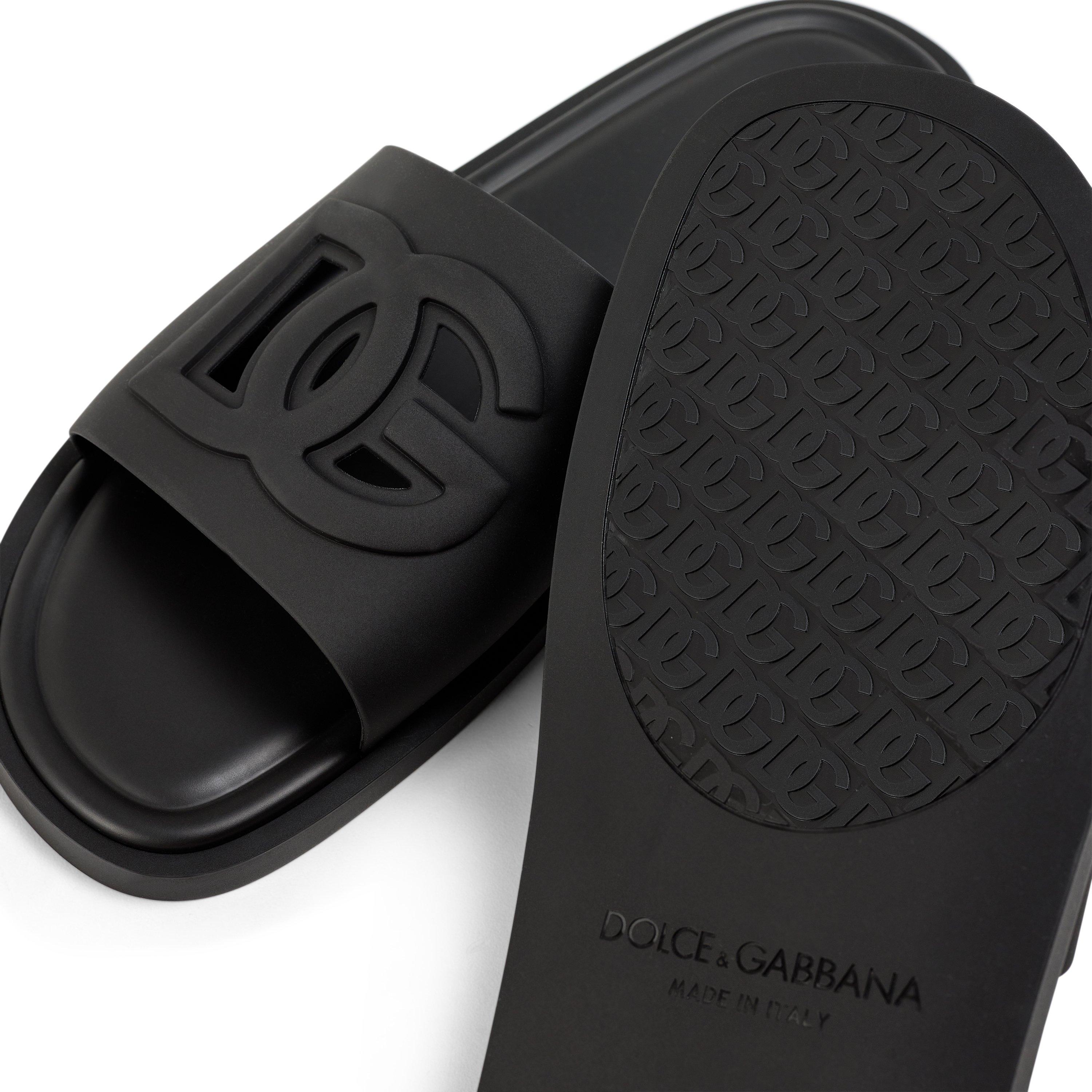 Black - Dolce and Gabbana - DG Rubber Cut Slide Sn63 - 3