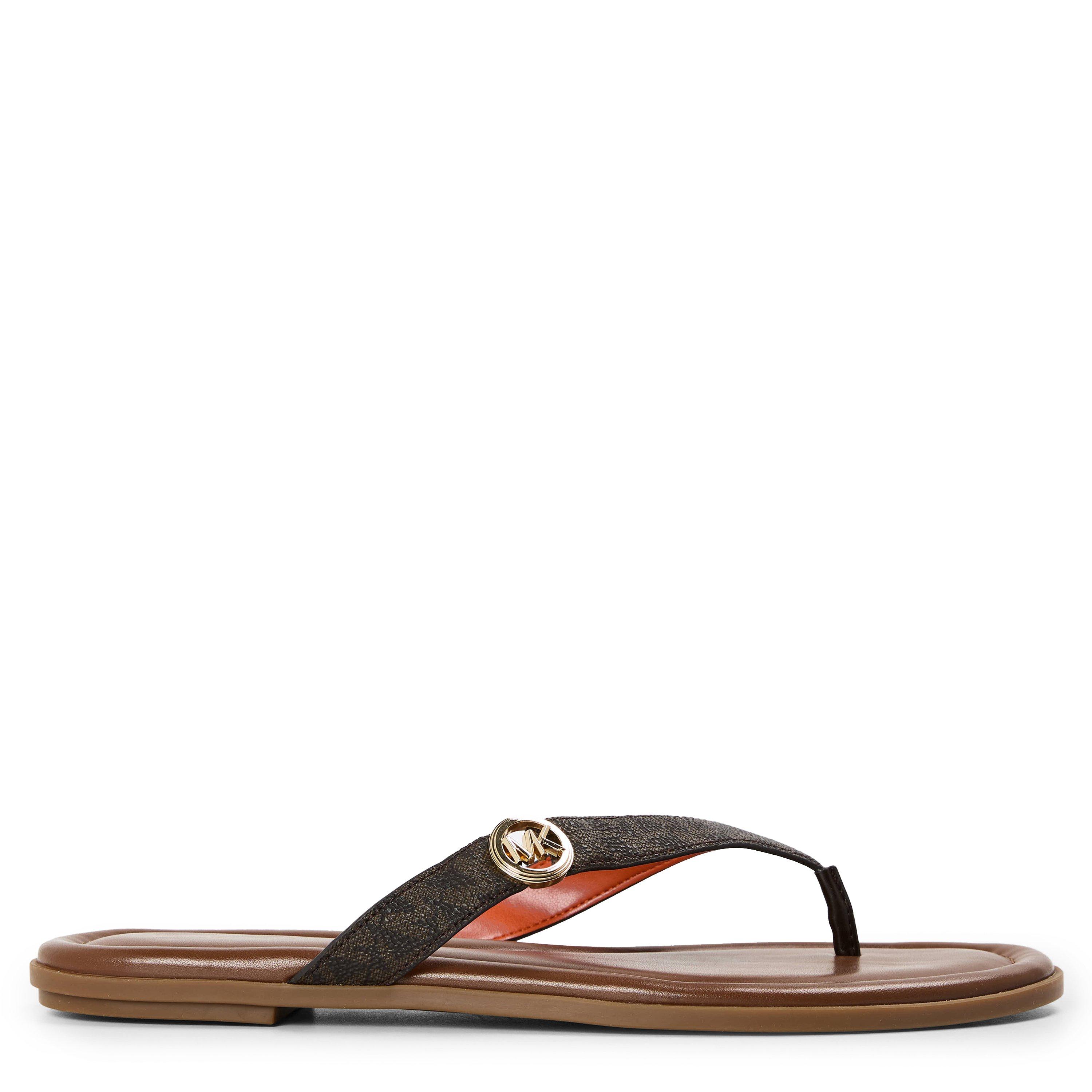 Brown - MICHAEL Michael Kors - Women's Erin Thong Flip Flops - 1