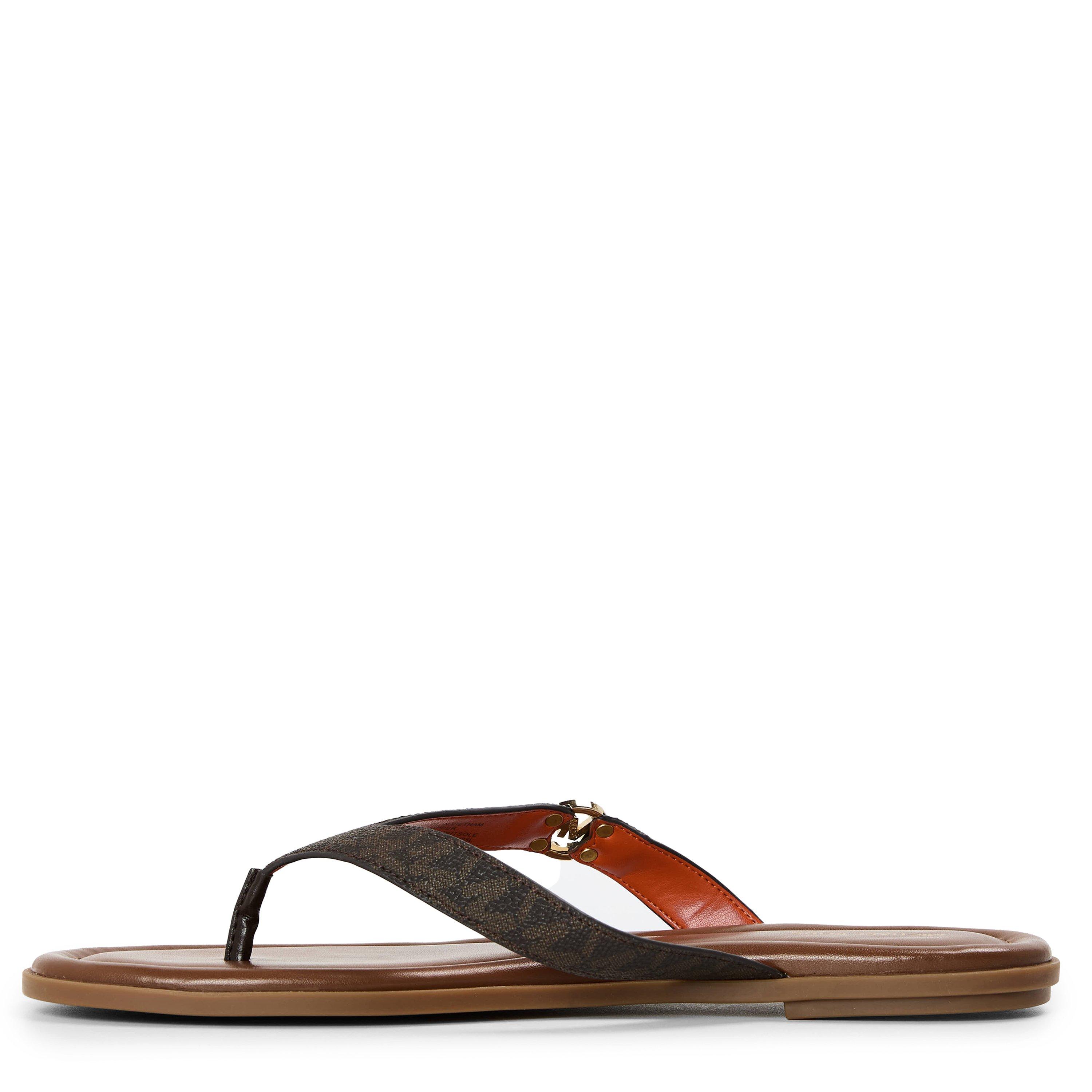 Brown - MICHAEL Michael Kors - Women's Erin Thong Flip Flops - 2