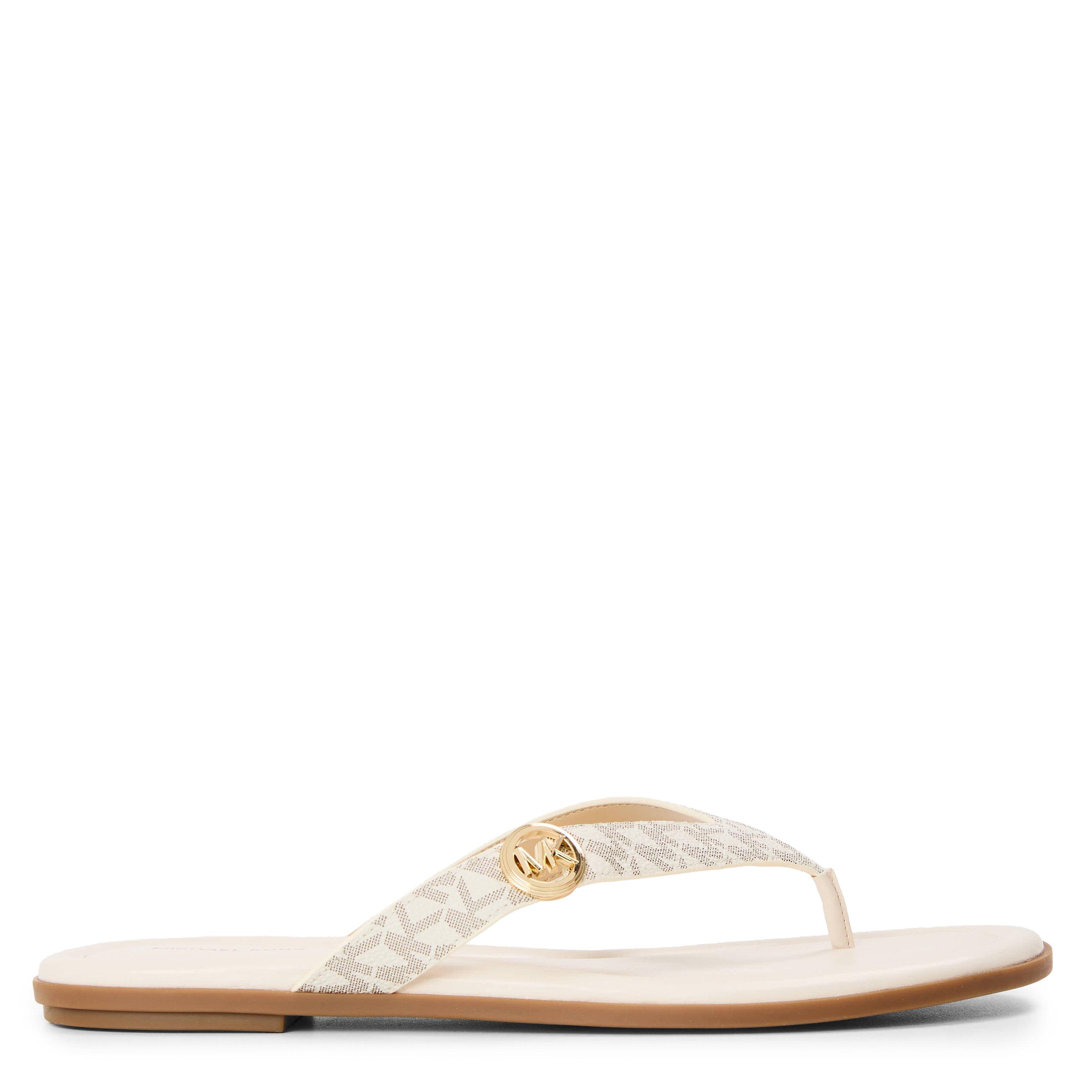 MICHAEL Michael Kors Women's Erin Thong Flip Flops - Vanilla - Size 7 (40.5)