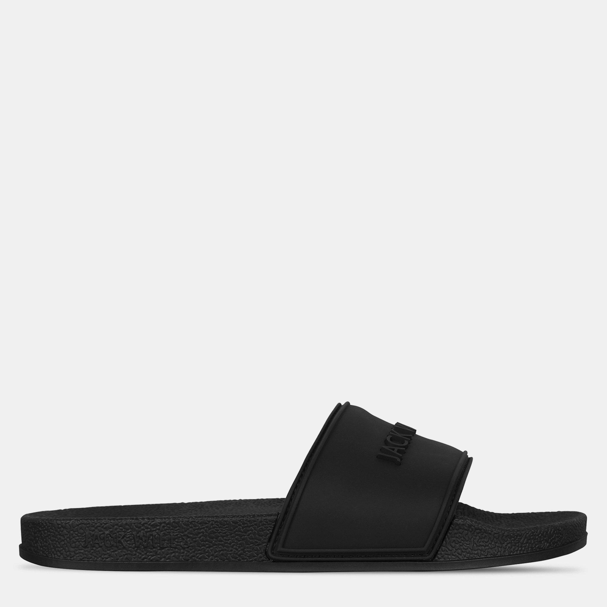 Jack Wills  Logo Sliders Mens - Black - 11 (46)