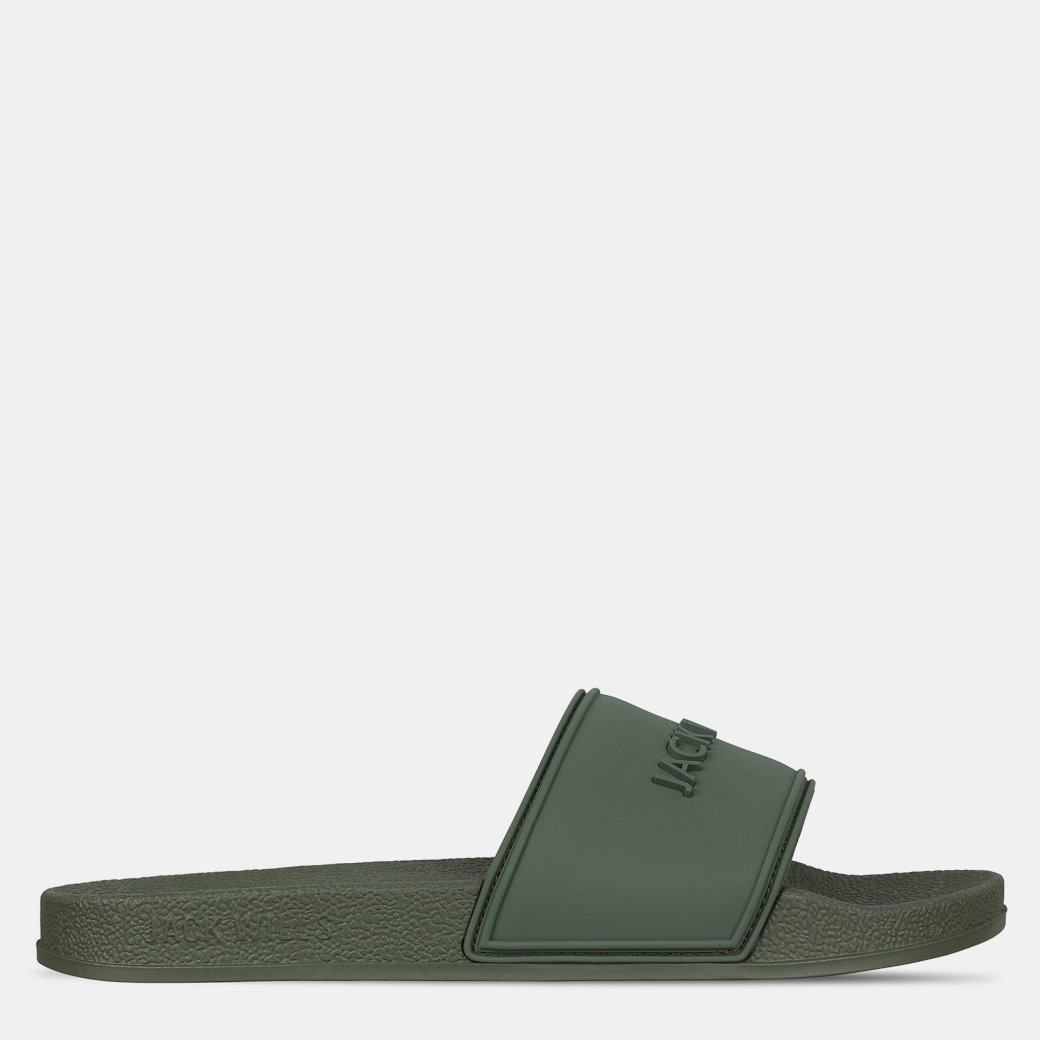 Jack Wills  Logo Sliders Mens - Khaki - 8 (42)