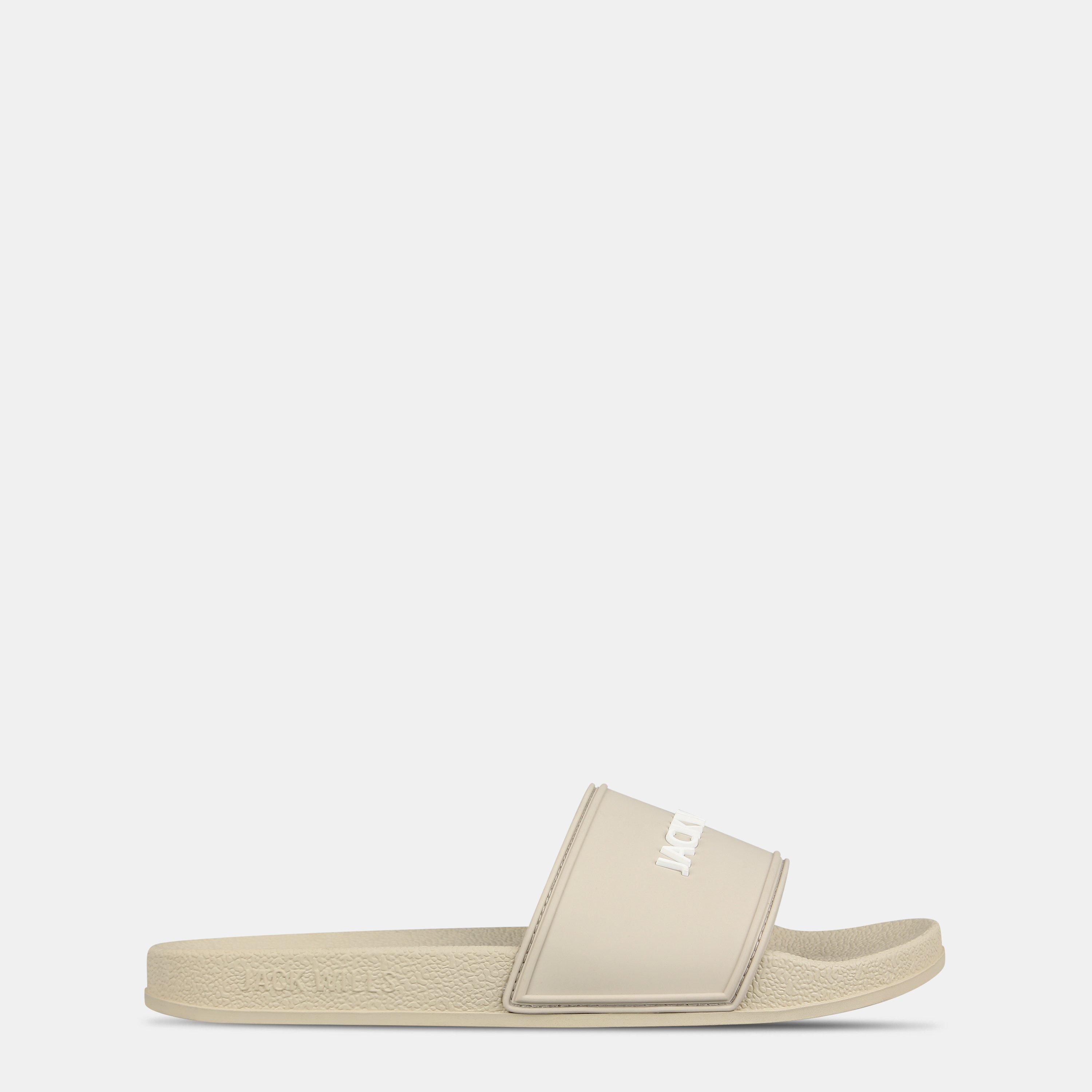 Jack Wills  Logo Sliders Mens - Off White - 12 (47)