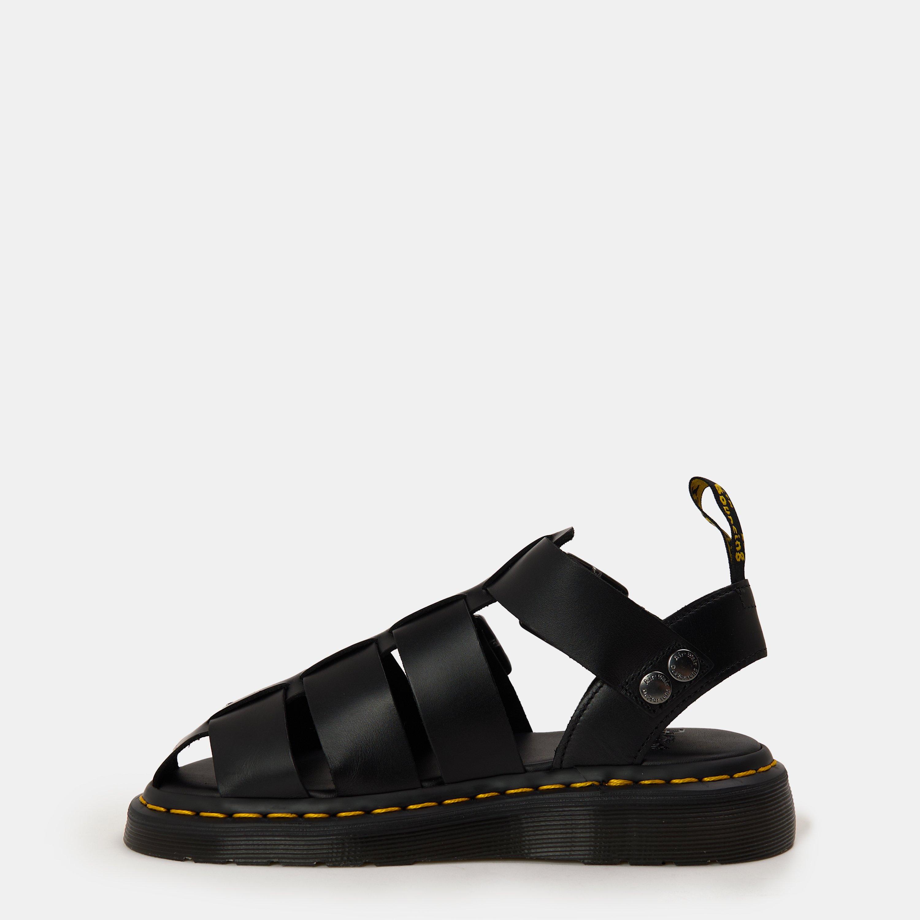 Black - Dr Martens - Unisex Adults Garin Leather Fisherman Flat Sandals - 2