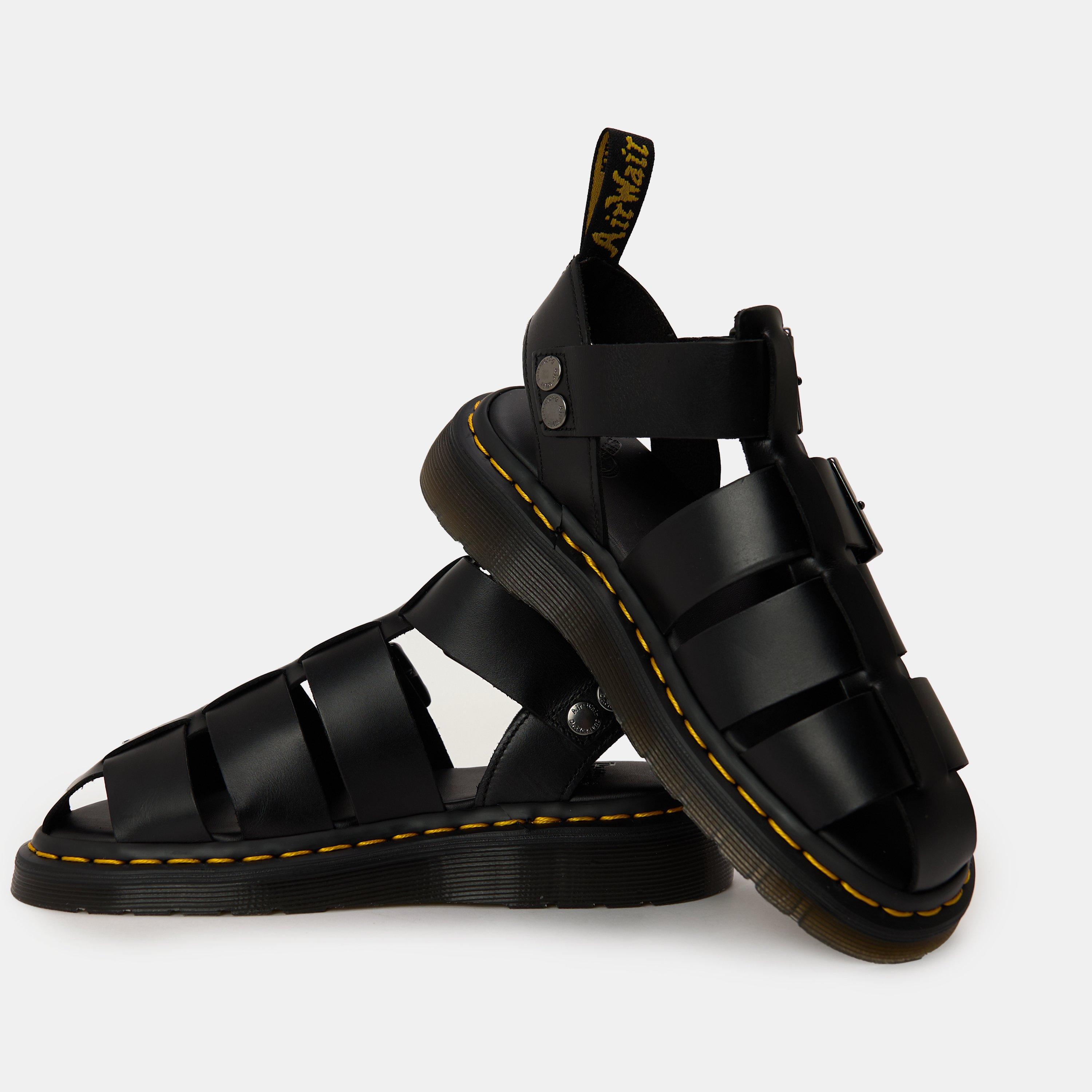 Black - Dr Martens - Unisex Adults Garin Leather Fisherman Flat Sandals - 3