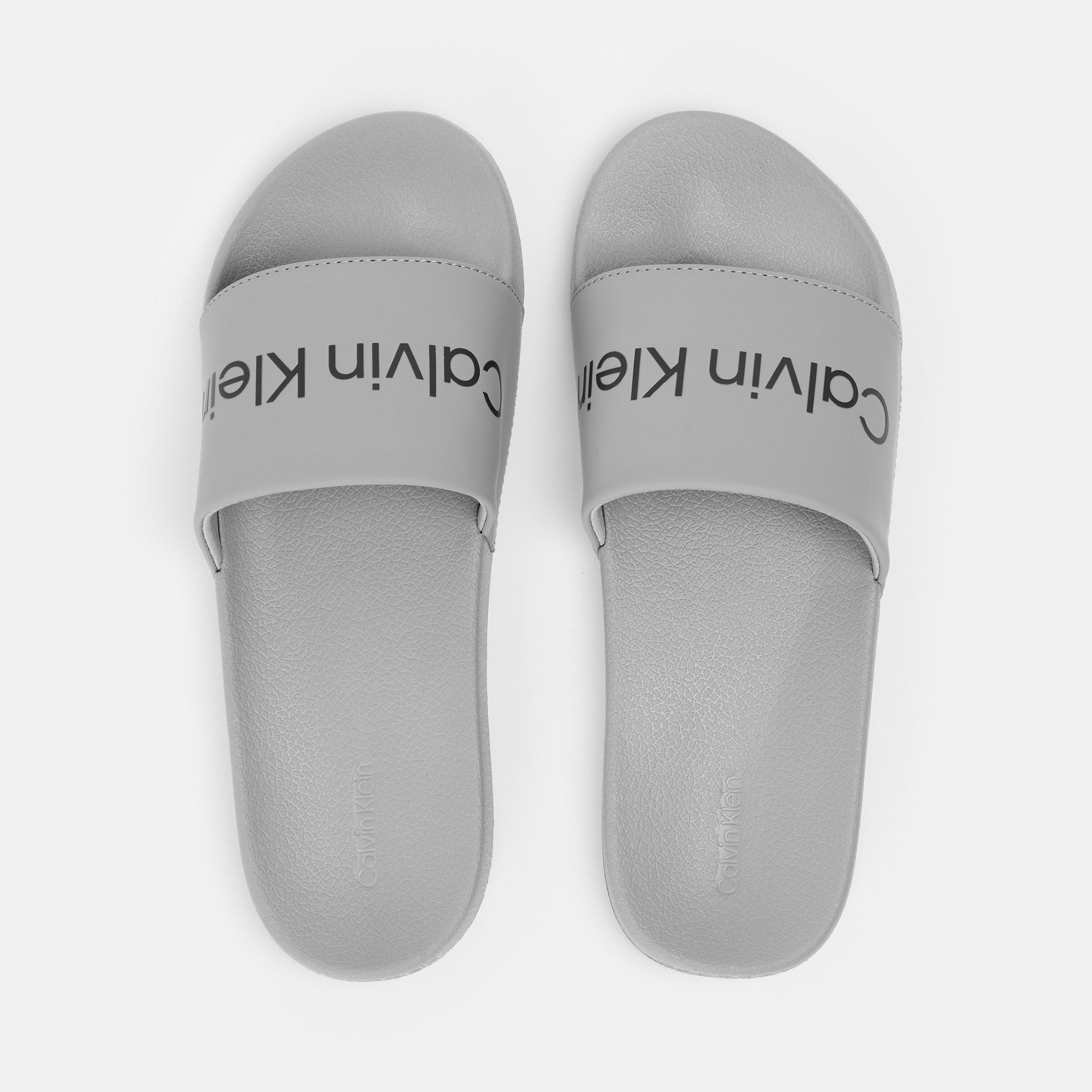 Grey/Black - Calvin Klein - Pool Logo Sliders - 4