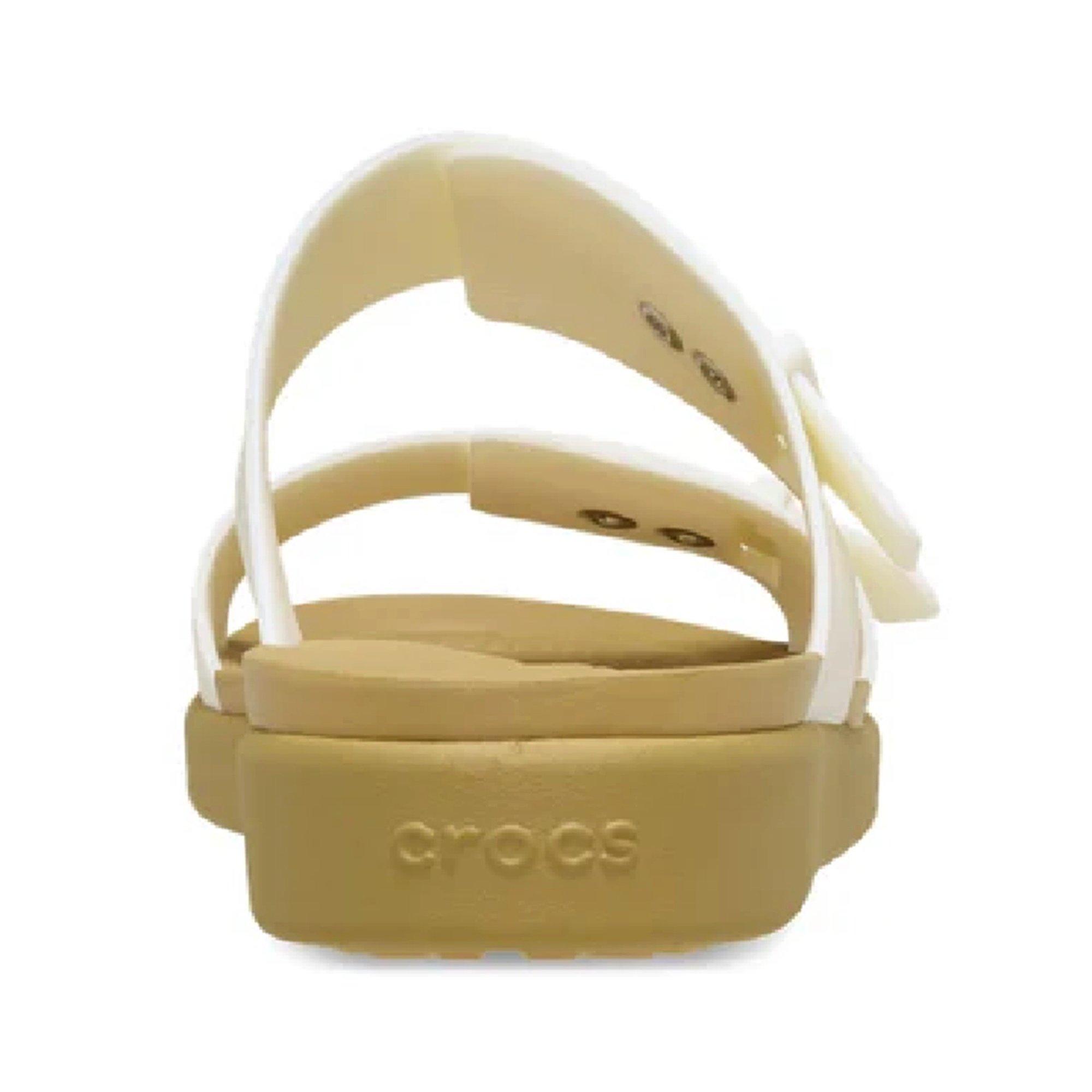 Chalk/Tan - Crocs - Women's Brklyn Bkl Low Flat Sandals - 2